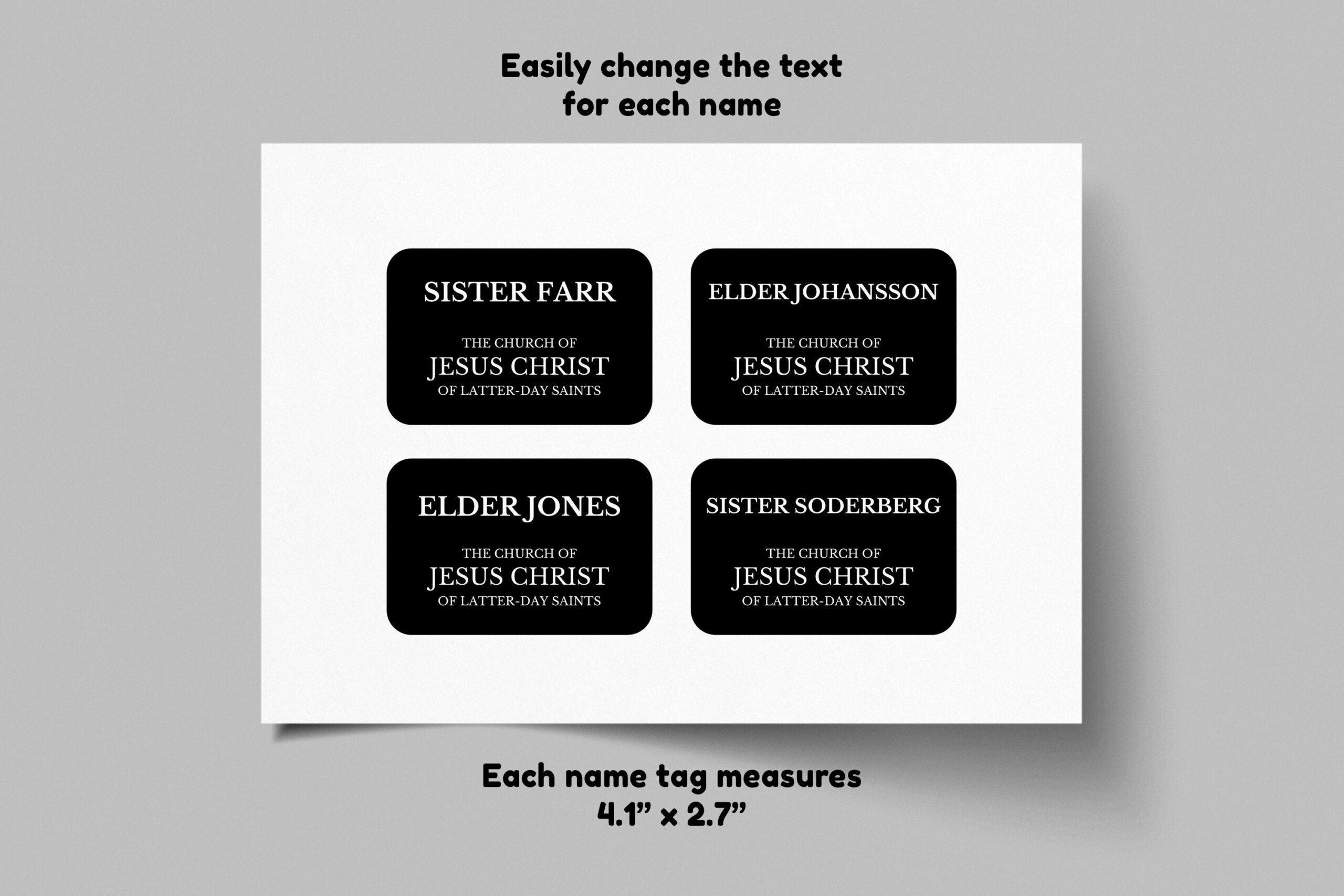 LDS Primary Missionary Tag Template LDS Missionary LDS Printable Come Follow Me Young Men Young Women Fhe Junior Primary Singing Time Etsy