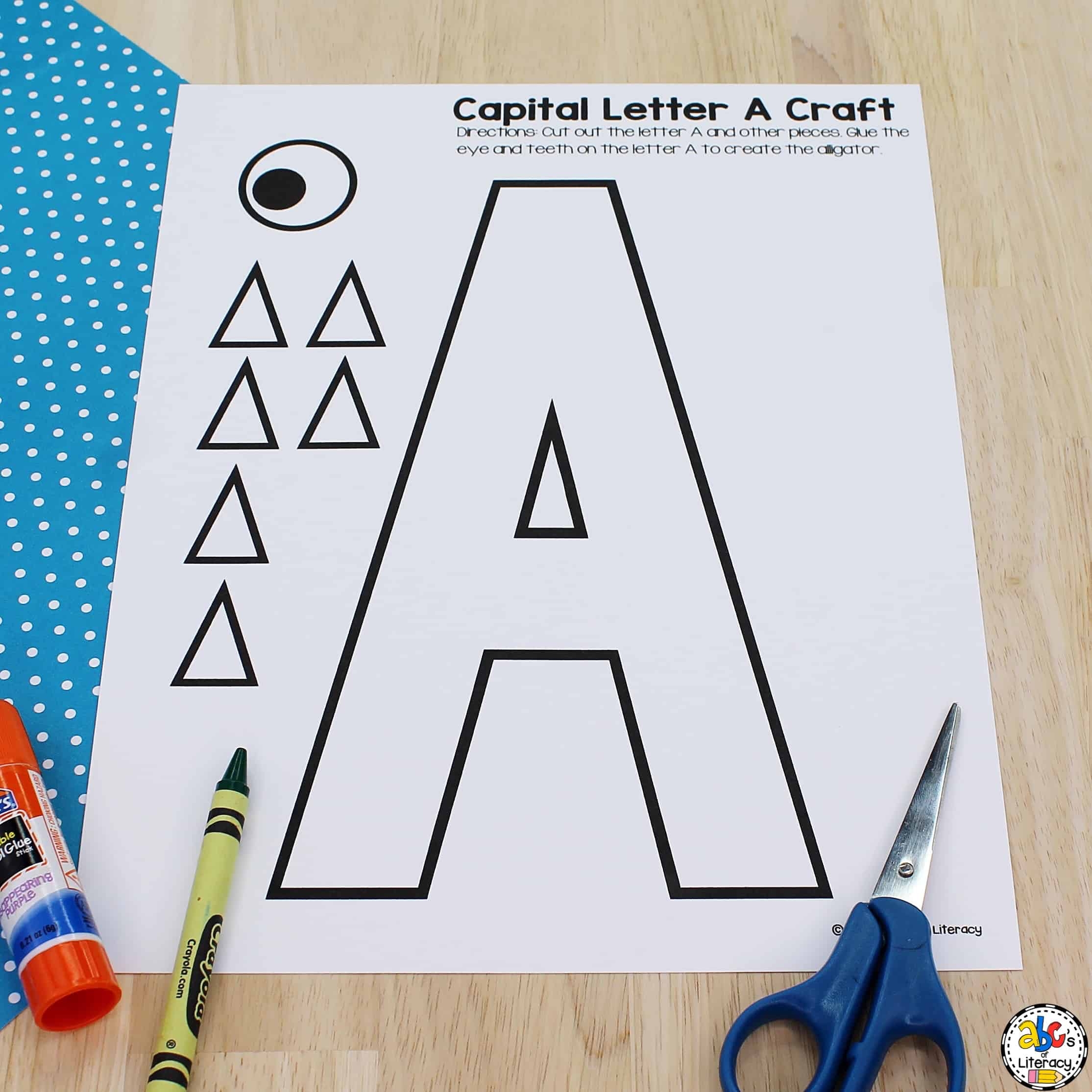Letter A Alligator Craft Capital Letter Recognition Activity