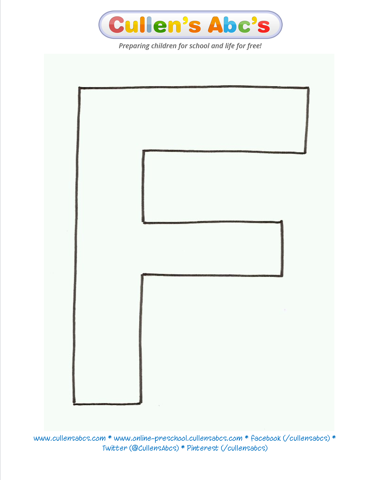 Printable Letter F Template