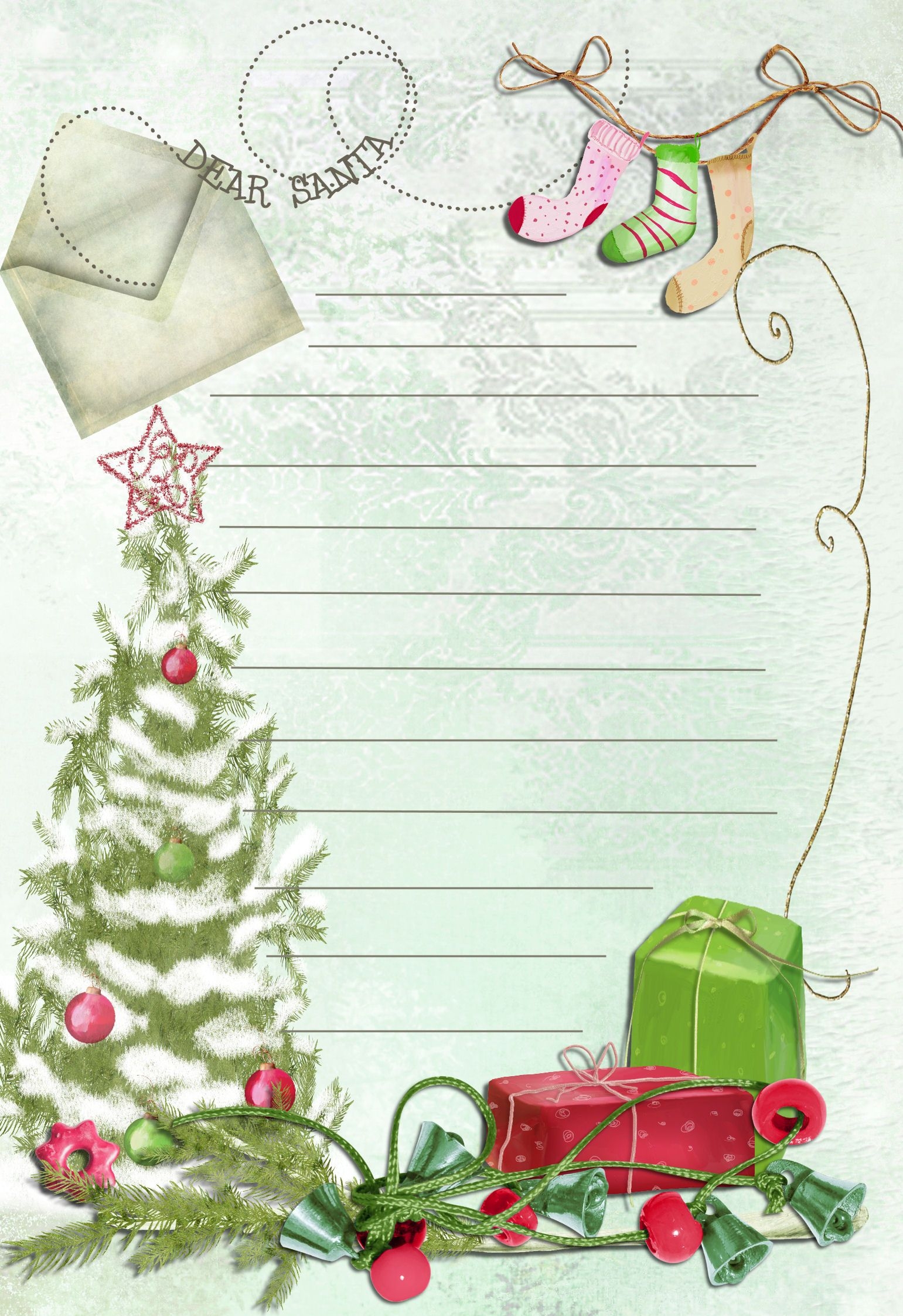 Letter Template Printable To Santa Christmas Lettering Christmas Note Paper Christmas Letter Template