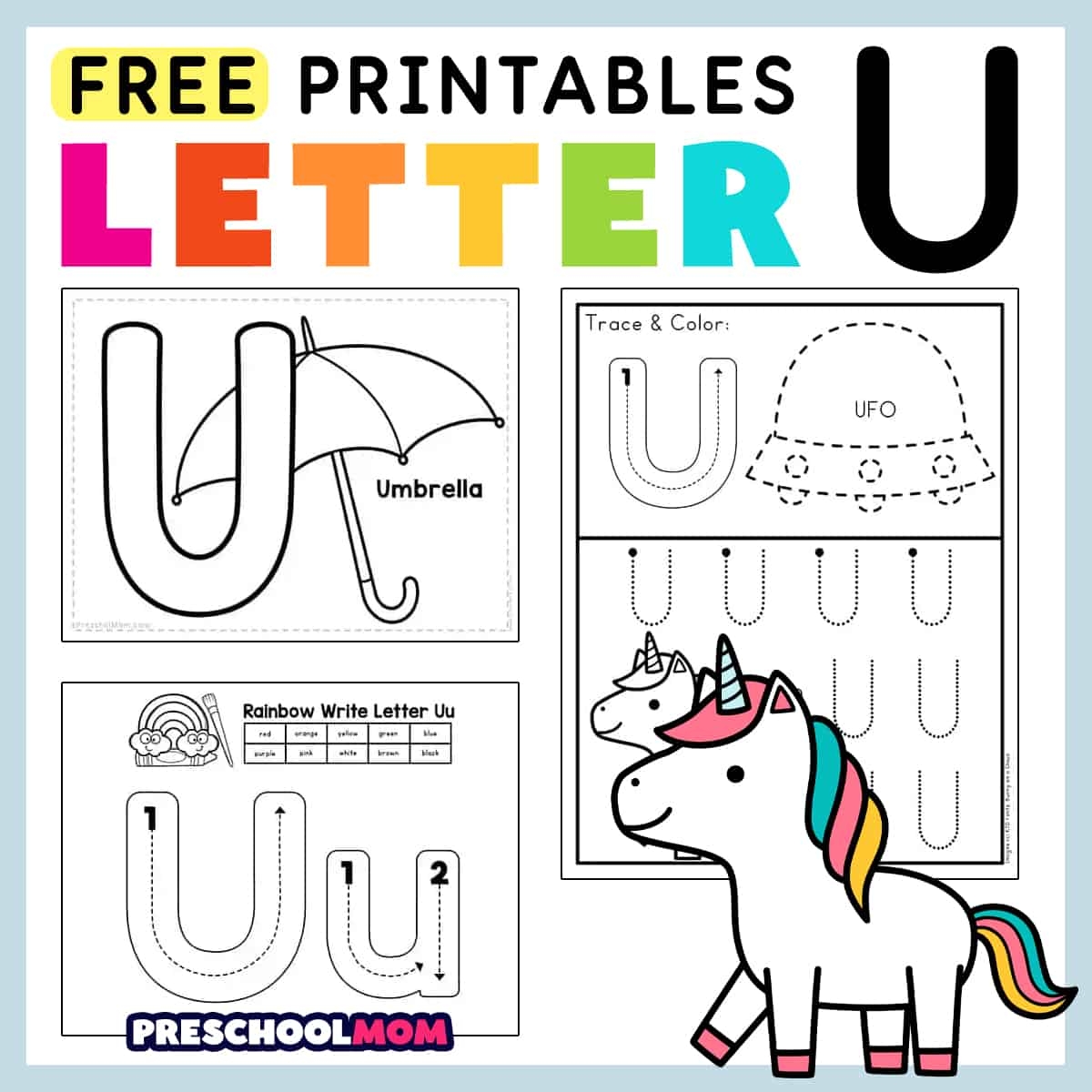 Letter U Template Printable
