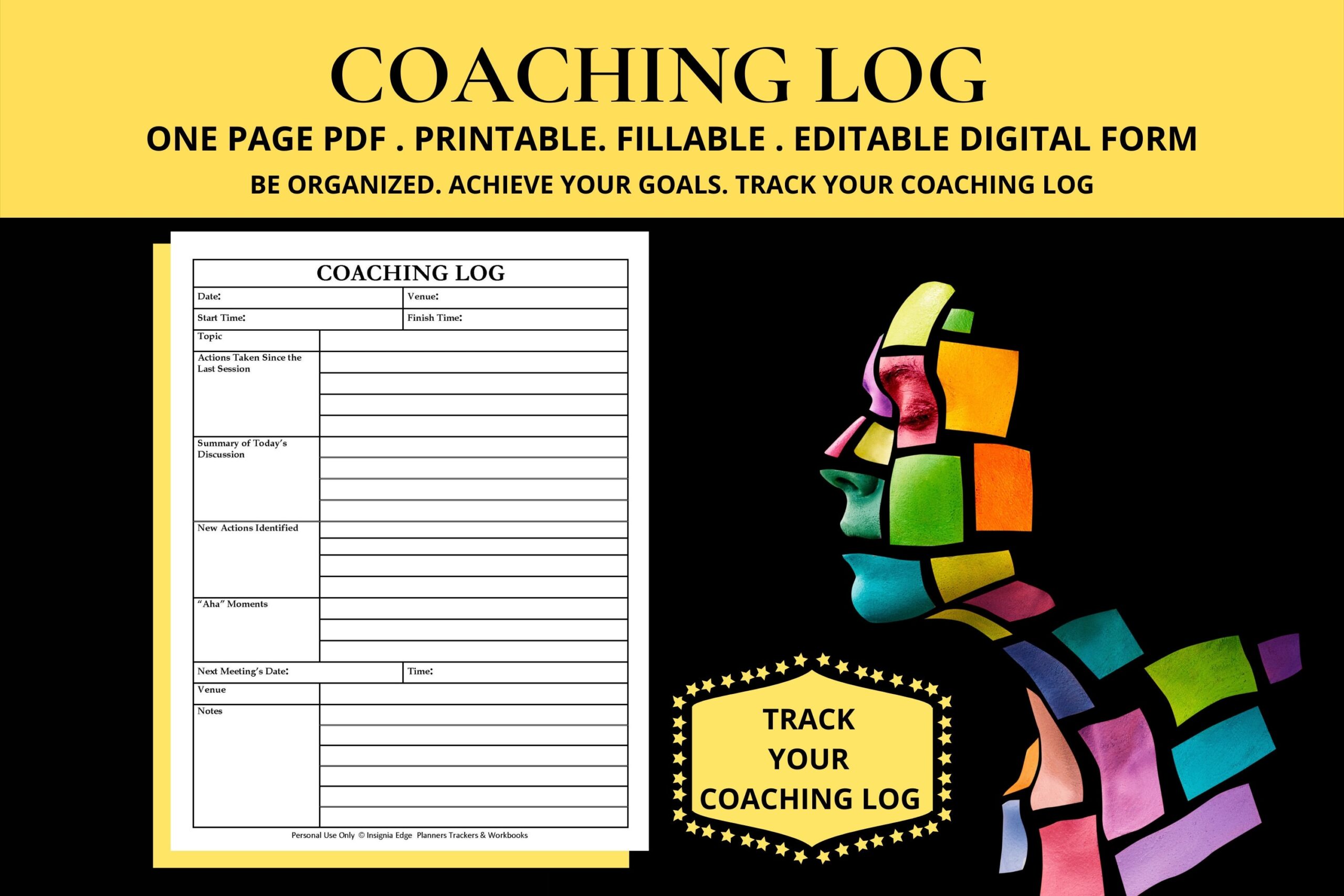 Life Coach Log Life Coaching Session Template Life Coaching Forms Life Coach Notebook Life Coach Journal Etsy