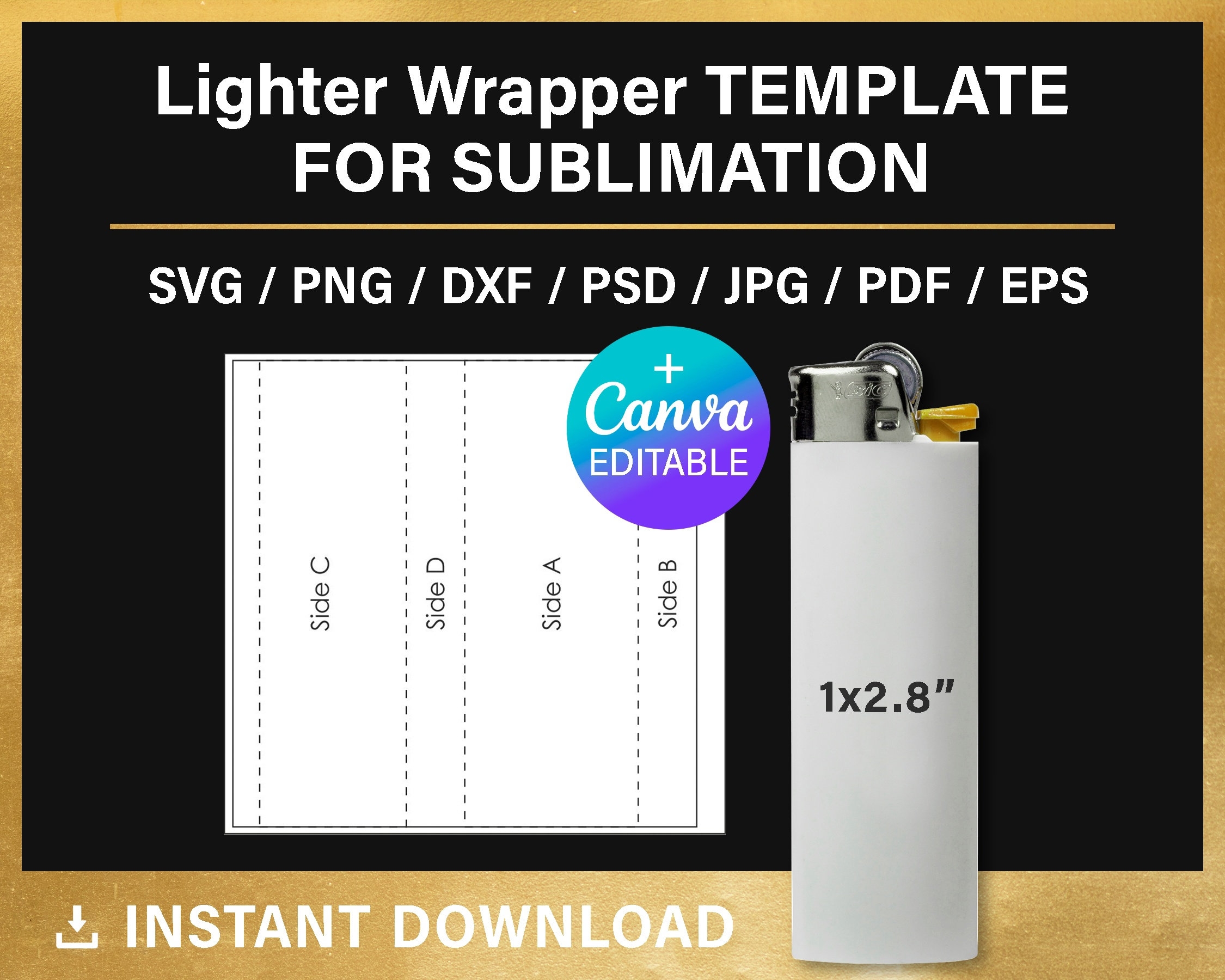 Printable Bic Lighter Wrap Template