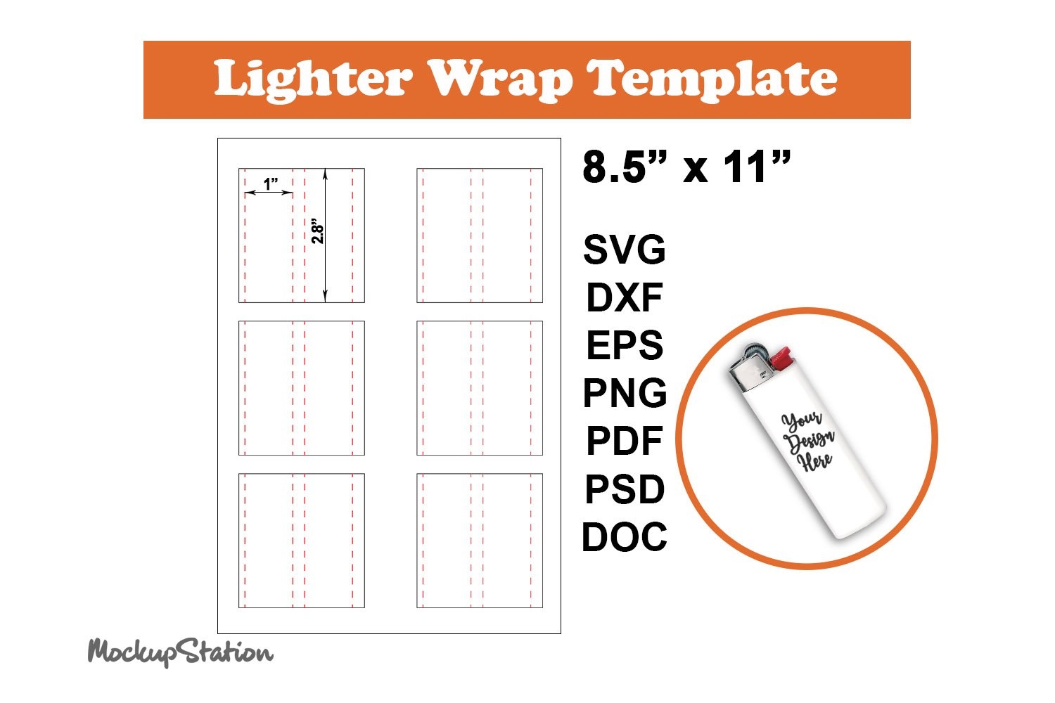 Printable Bic Lighter Wrap Template