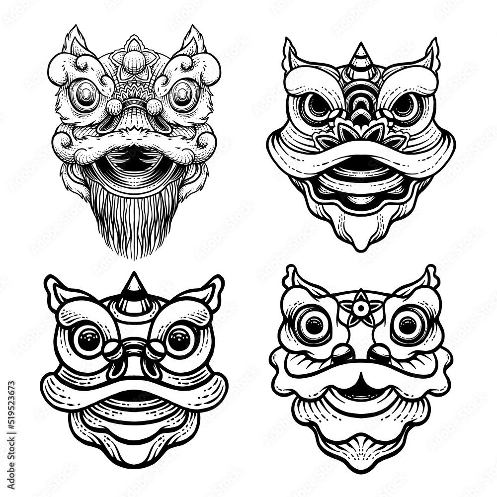 Printable Lion Dance Head Template