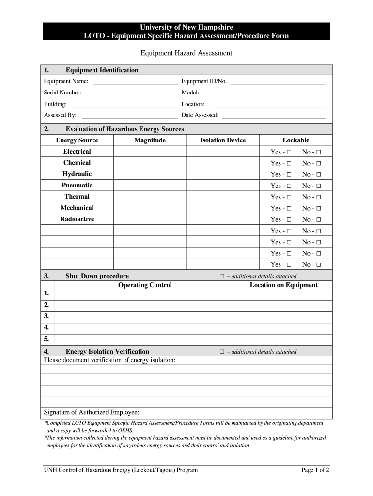 Lock Out Tag Out Form Pdf Fill Online Printable Fillable Blank PdfFiller