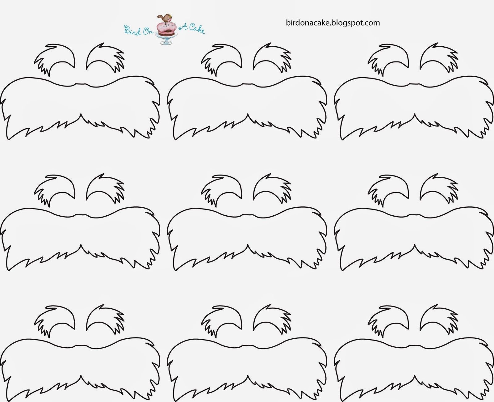 Lorax Mustache Template Straws Next Melt The Yellow Candy Melts According To Package Directions Mustache Template Dr Seuss Lorax The Lorax