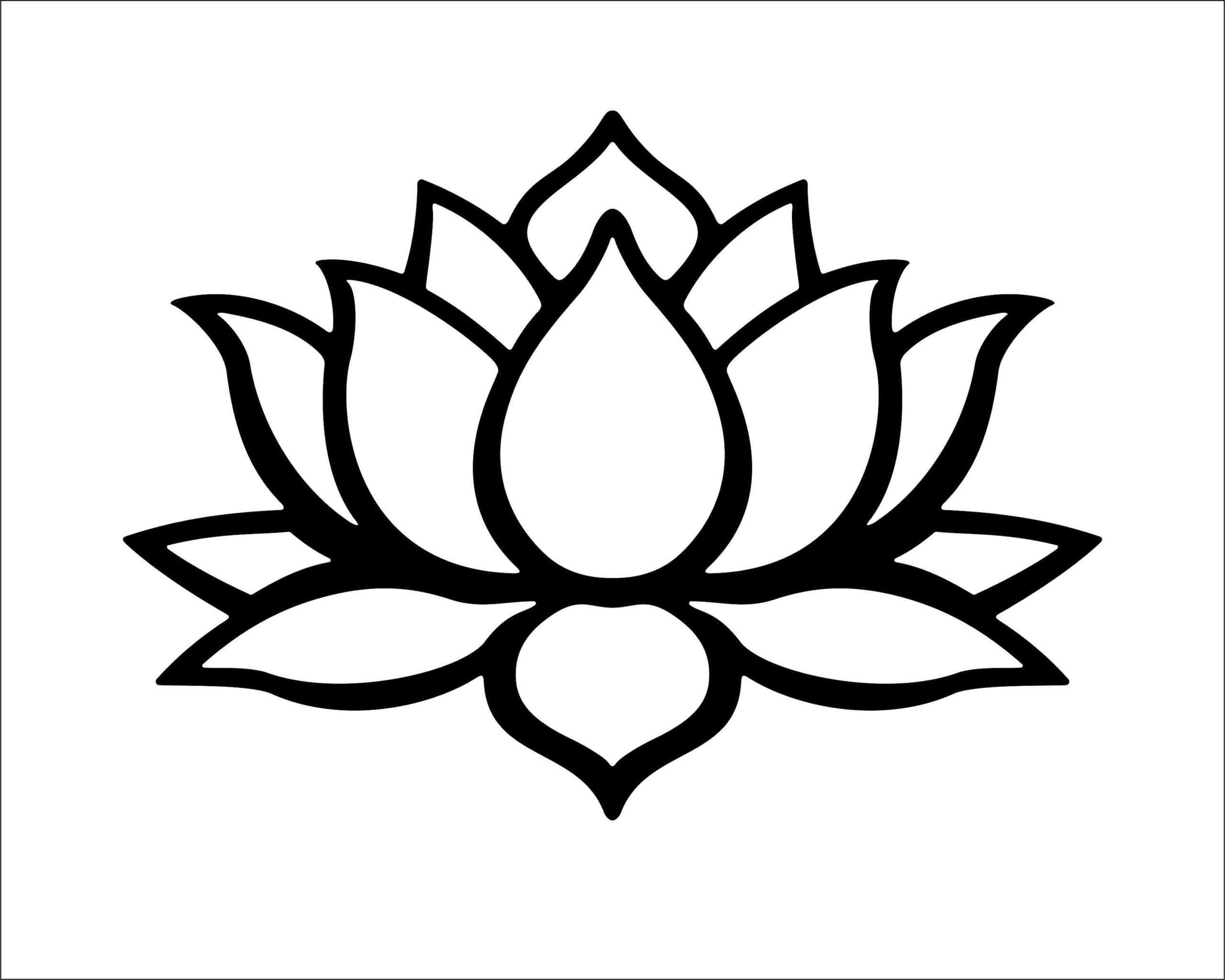 Lotus Flower Silhouette Svg Dxf Eps Pdf Cut File Digital Download Etsy