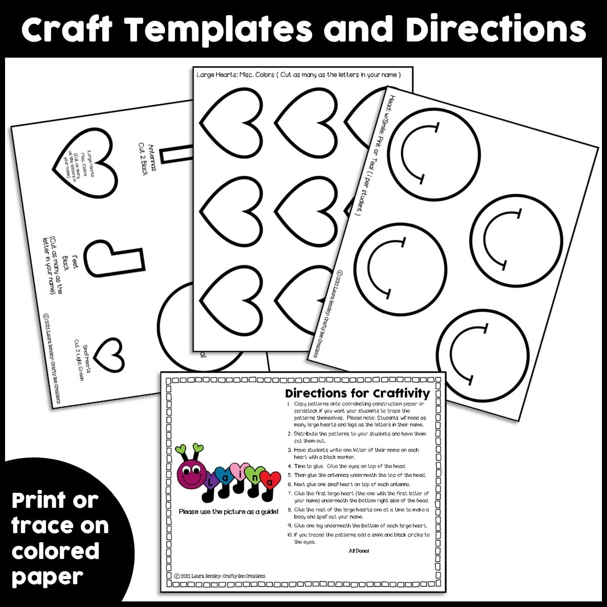 Love Bug Name Craft Activity Crafty Bee Creations