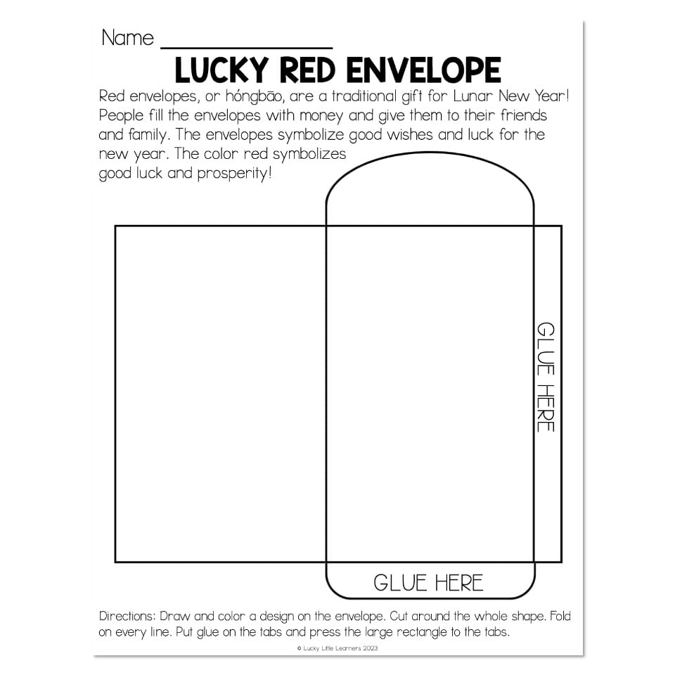 Lunar New Year Chinese Lucky Red Envelope Lucky Little Learners