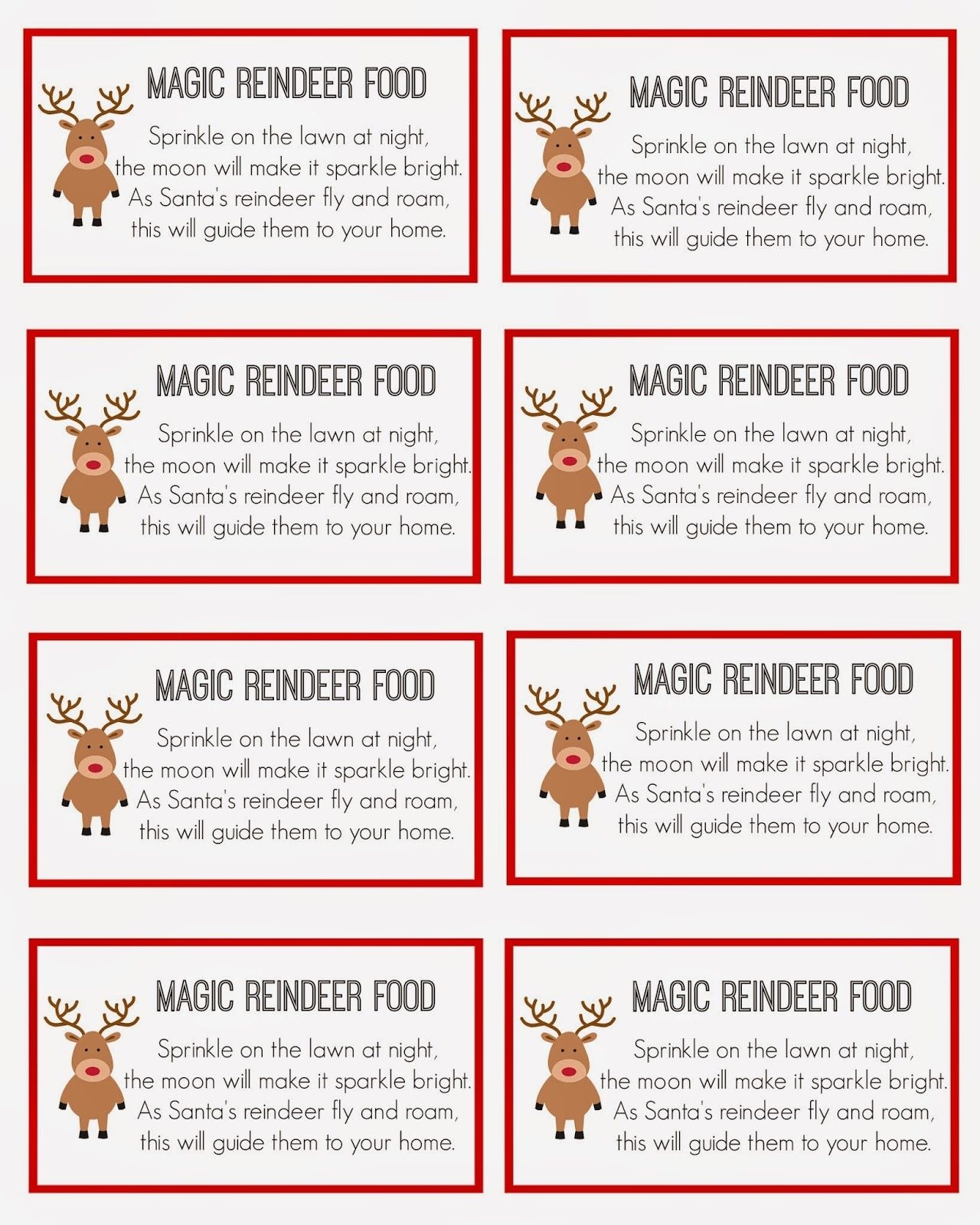 Magic Reindeer Food Magic Reindeer Food Reindeer Food Kids Christmas Party