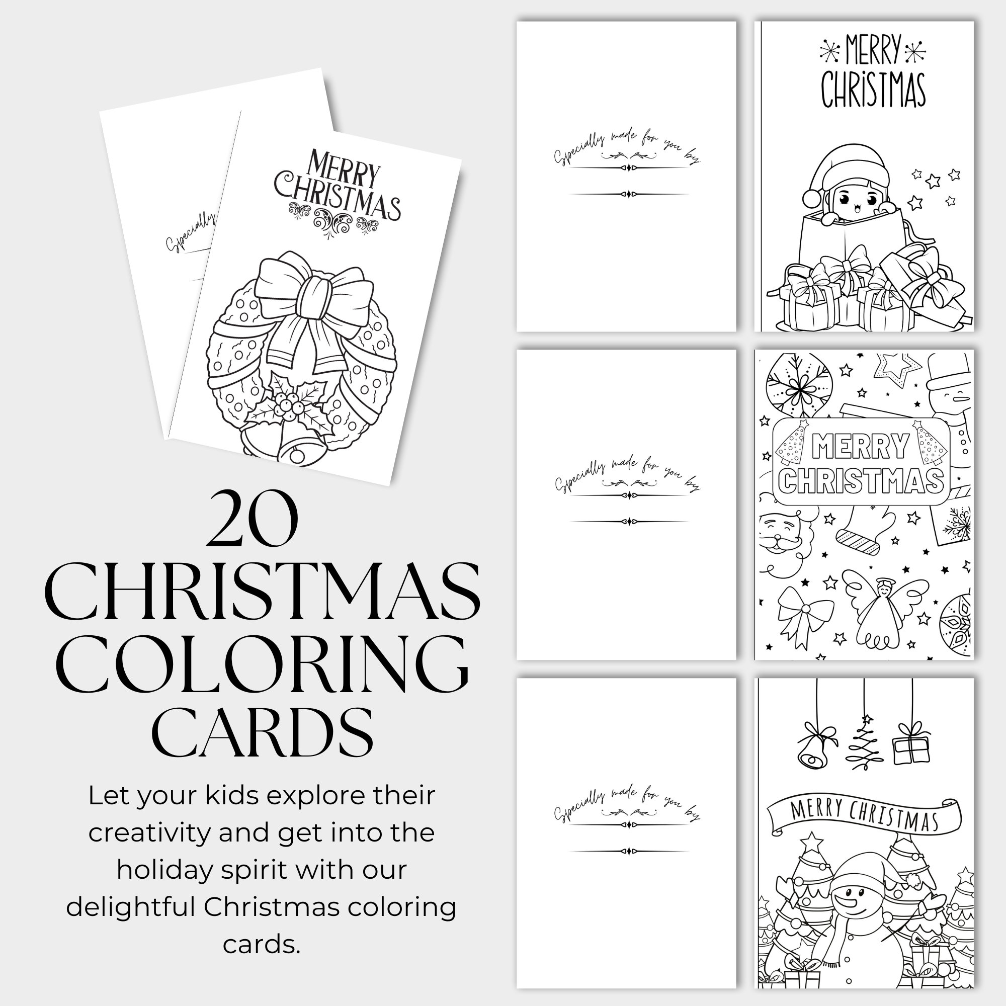 Template Printable Christmas Cards To Color