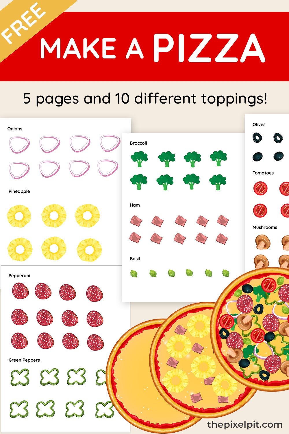 Printable Pizza Craft Template