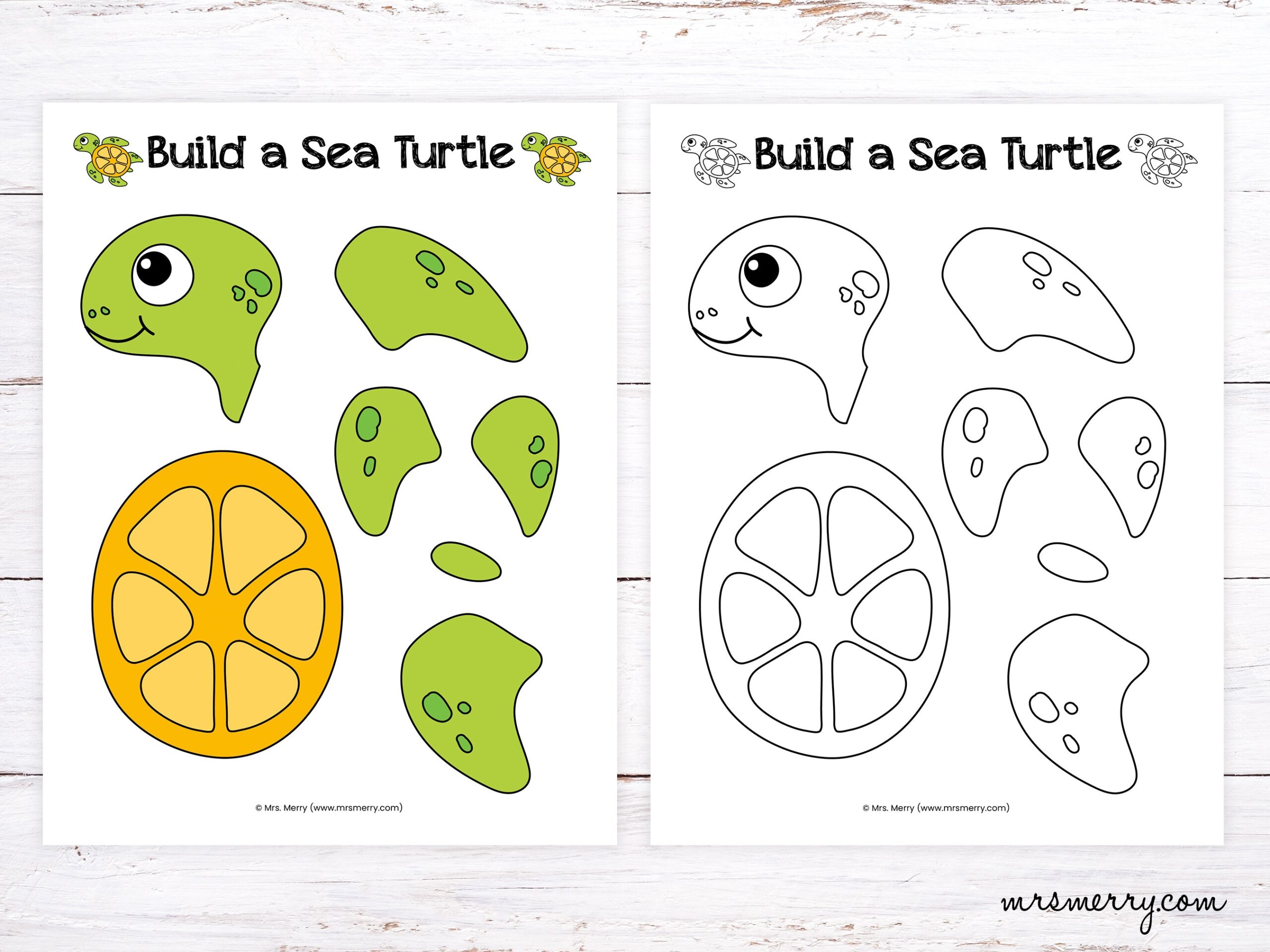 Make A Sea Turtle Craft Sea Turtle Printable Kids Activity Etsy