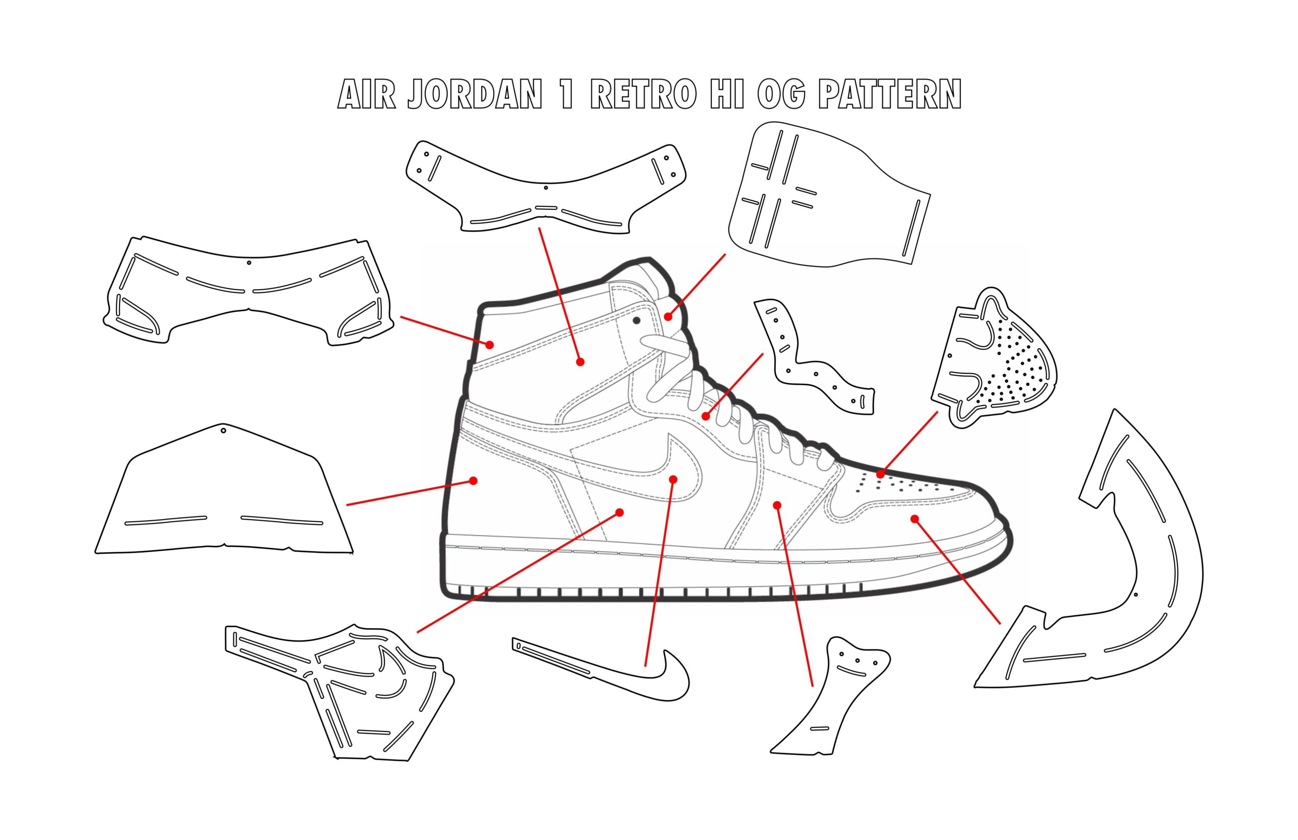 Printable Jordan Shoe Cake Template