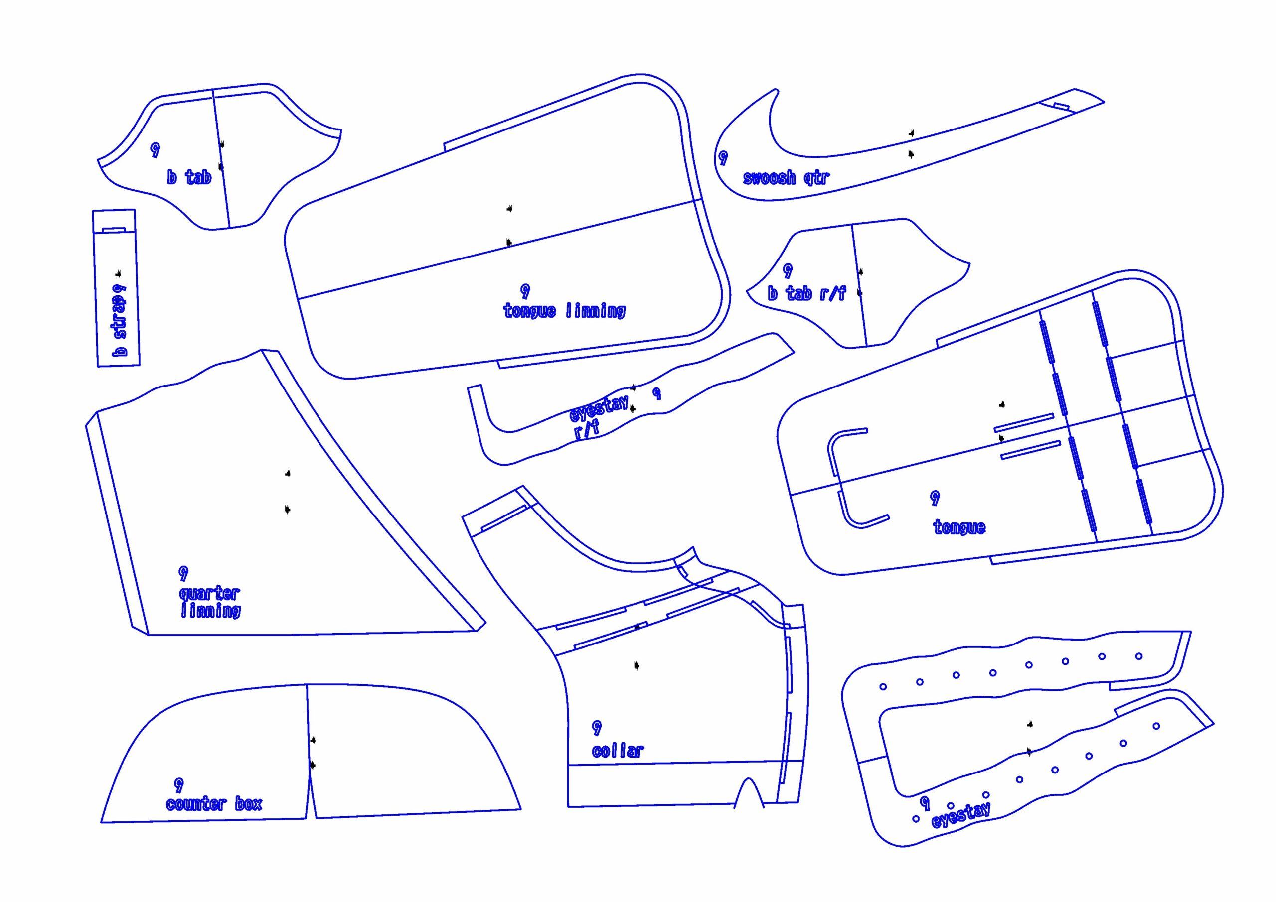 Printable Nike Air Force 1 Template