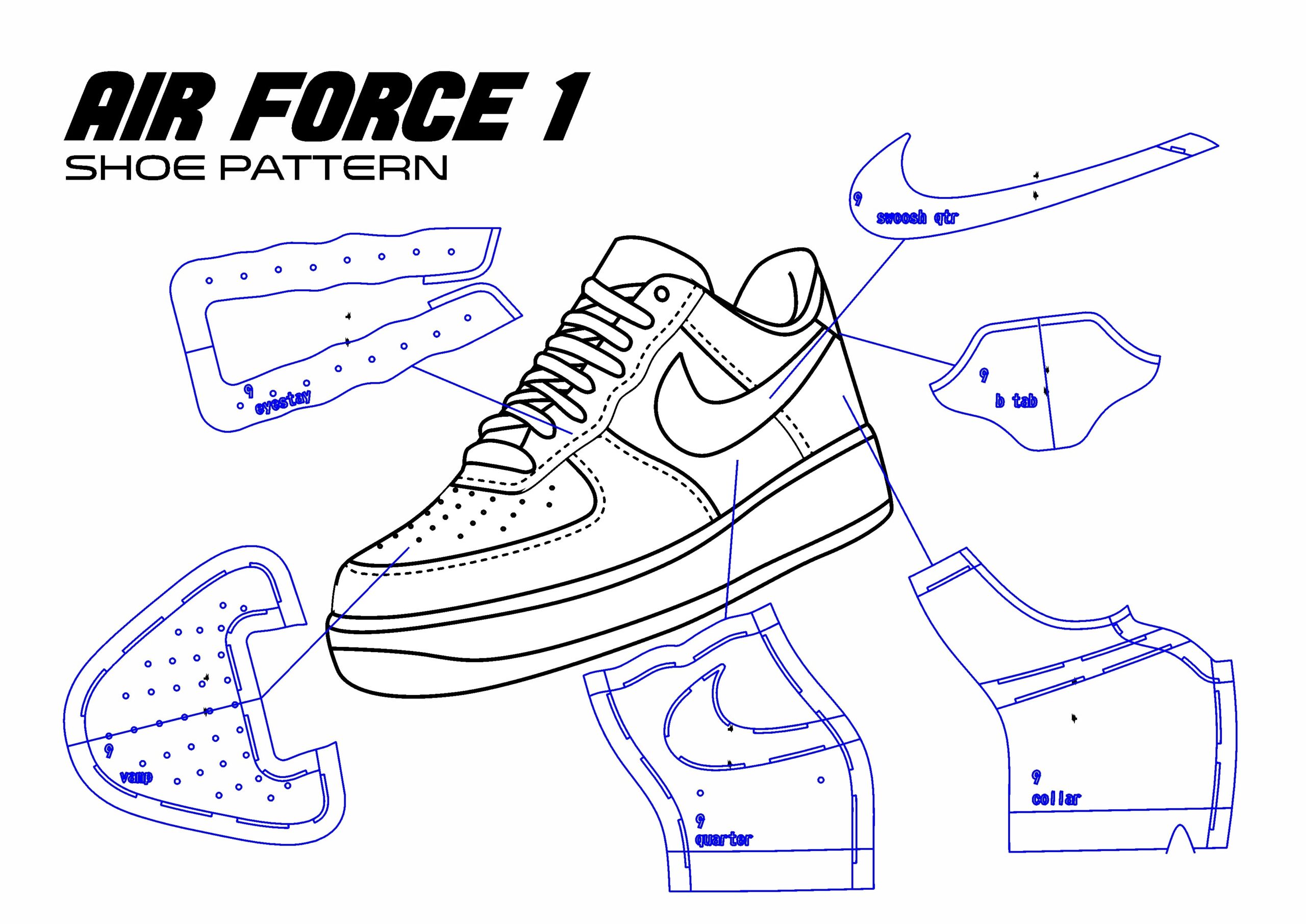 Make You An Air Force 1 Shoe Pattern By Irfansyahfir Fiverr