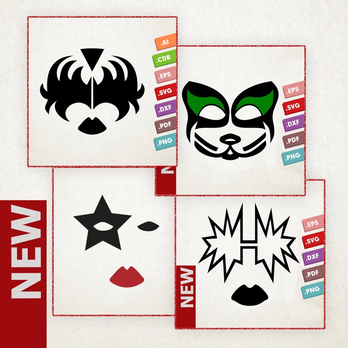 Makeup Stencil Kiss Etsy