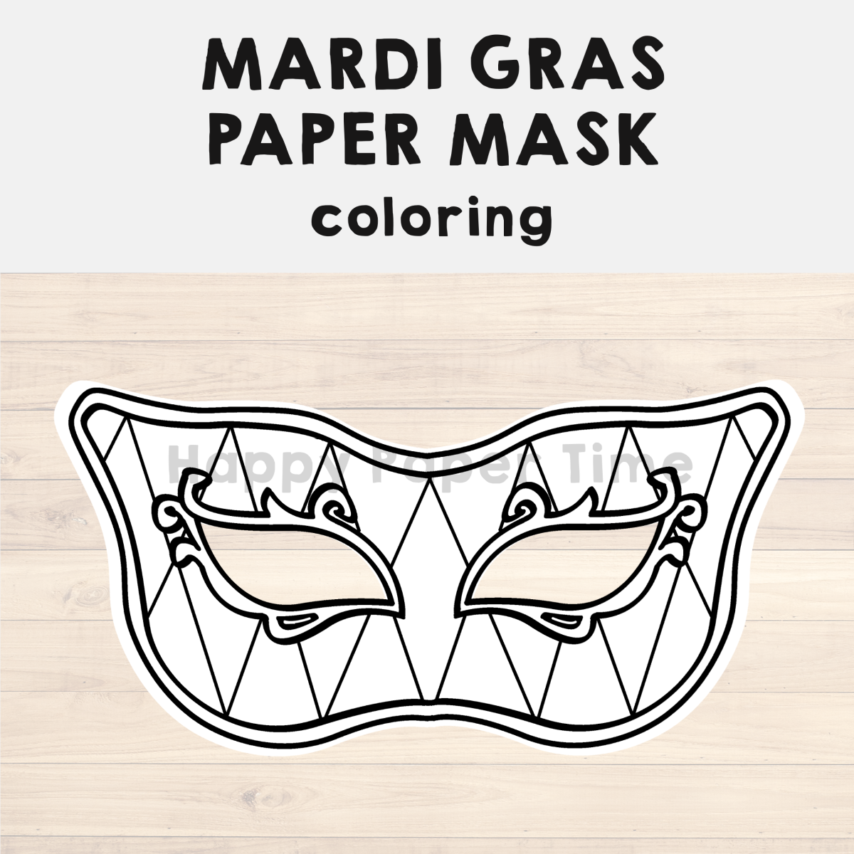 Printable Mardi Gras Mask Template
