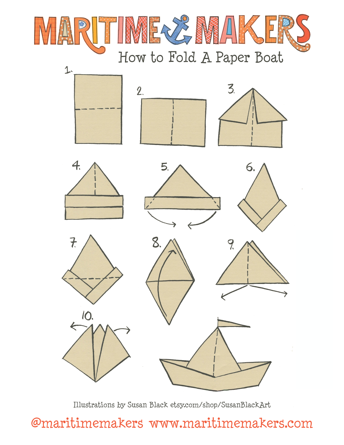 Maritime Makers CraftParty Make A Paper Boat Paper Boat Paper Crafts