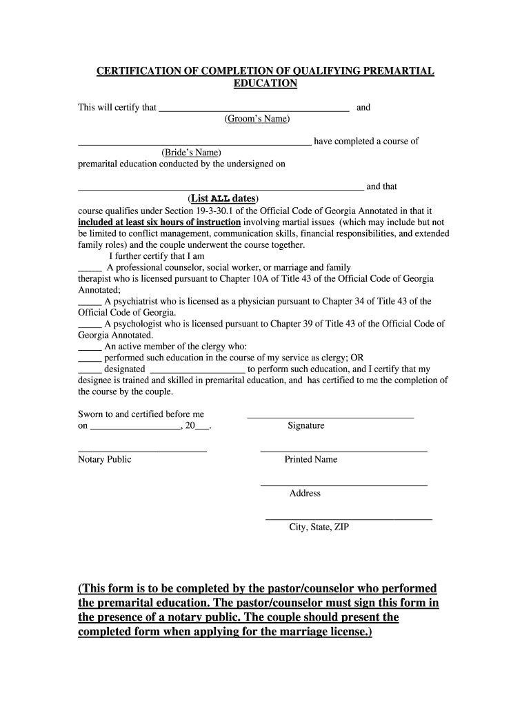Marriage Counseling Certificate Template Fill Out Sign Online DocHub