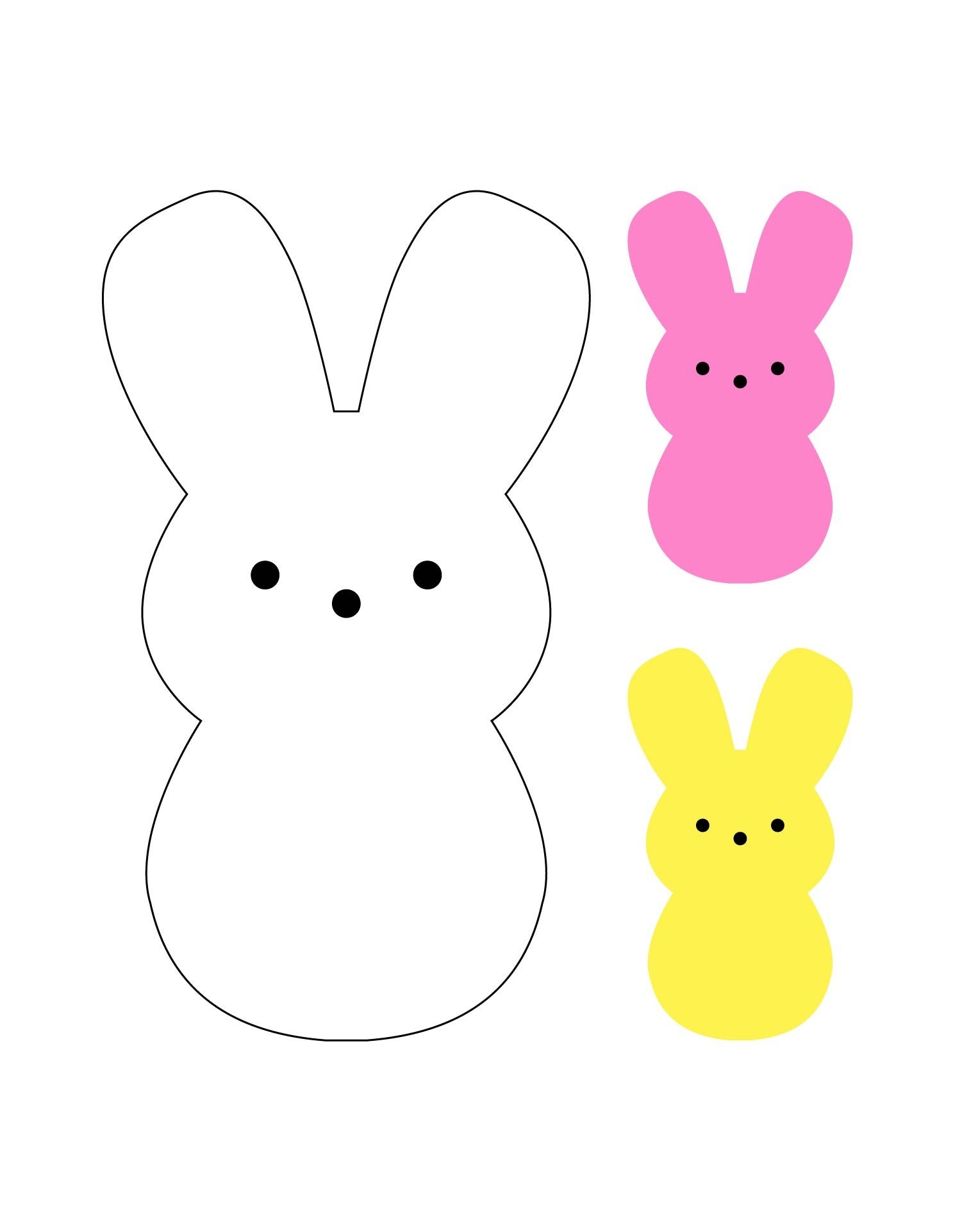 Printable Peep Bunny Template