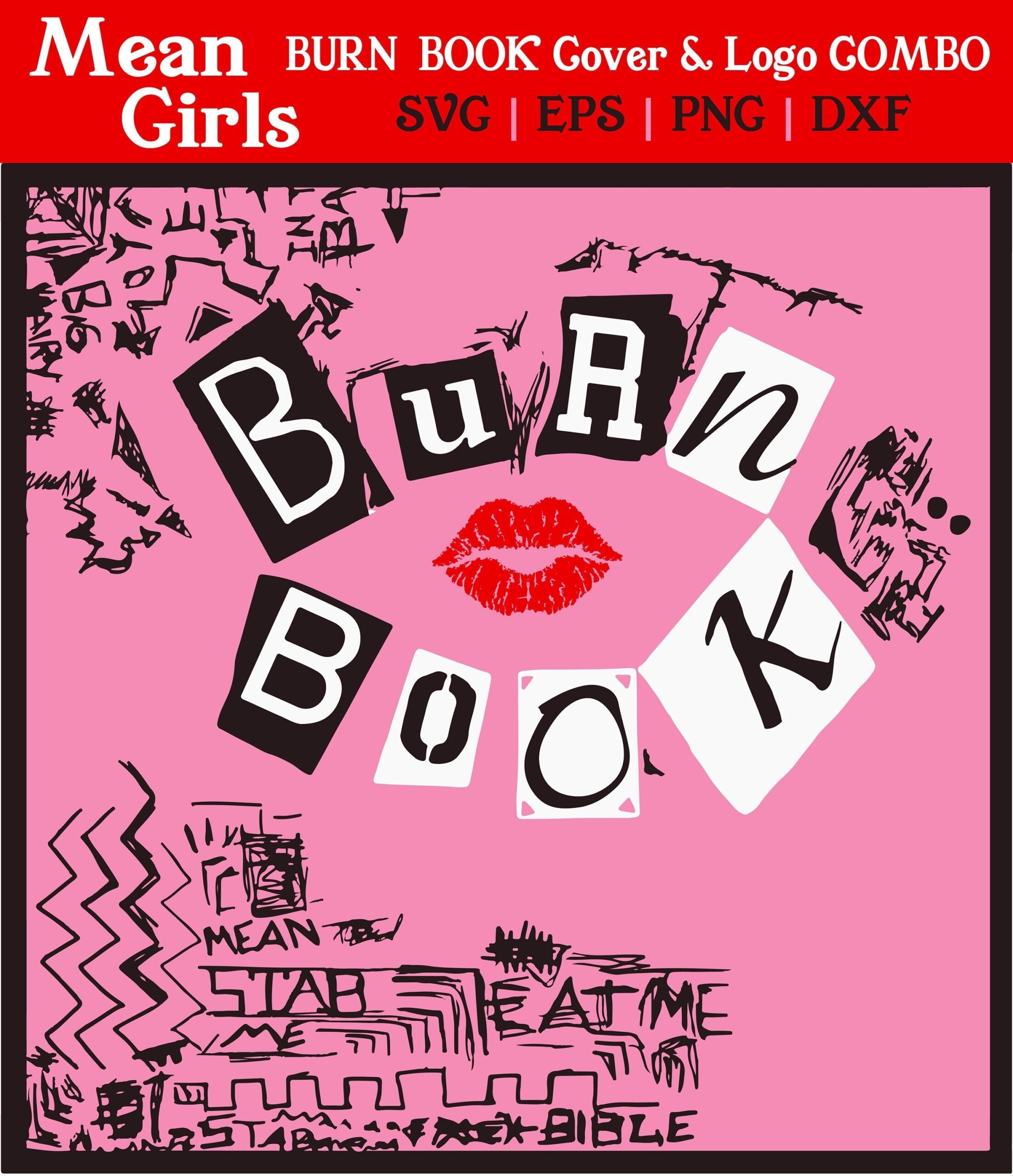 Mean Girls Burn Book Cover Logo Combo SVG Digital Download That s So Fetch You Go Glen Coco Wednesdays We Wear Pink Etsy