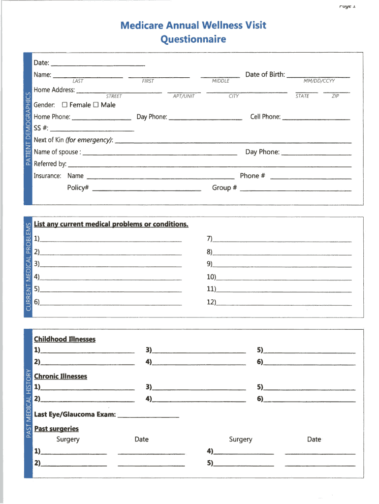 Medicare Wellness Exam Questions 2023 Fill Out Sign Online DocHub