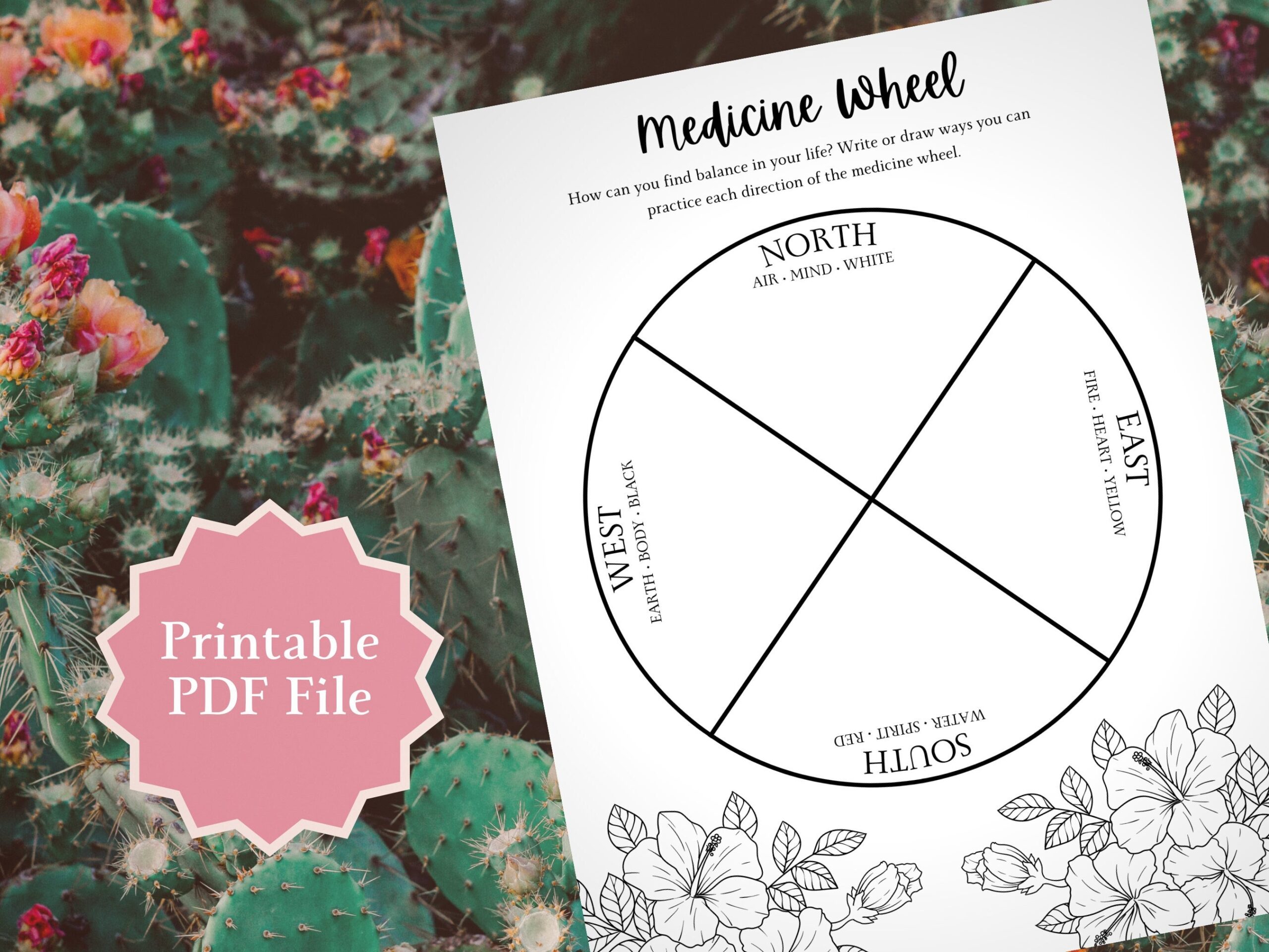 Printable Medicine Wheel Template