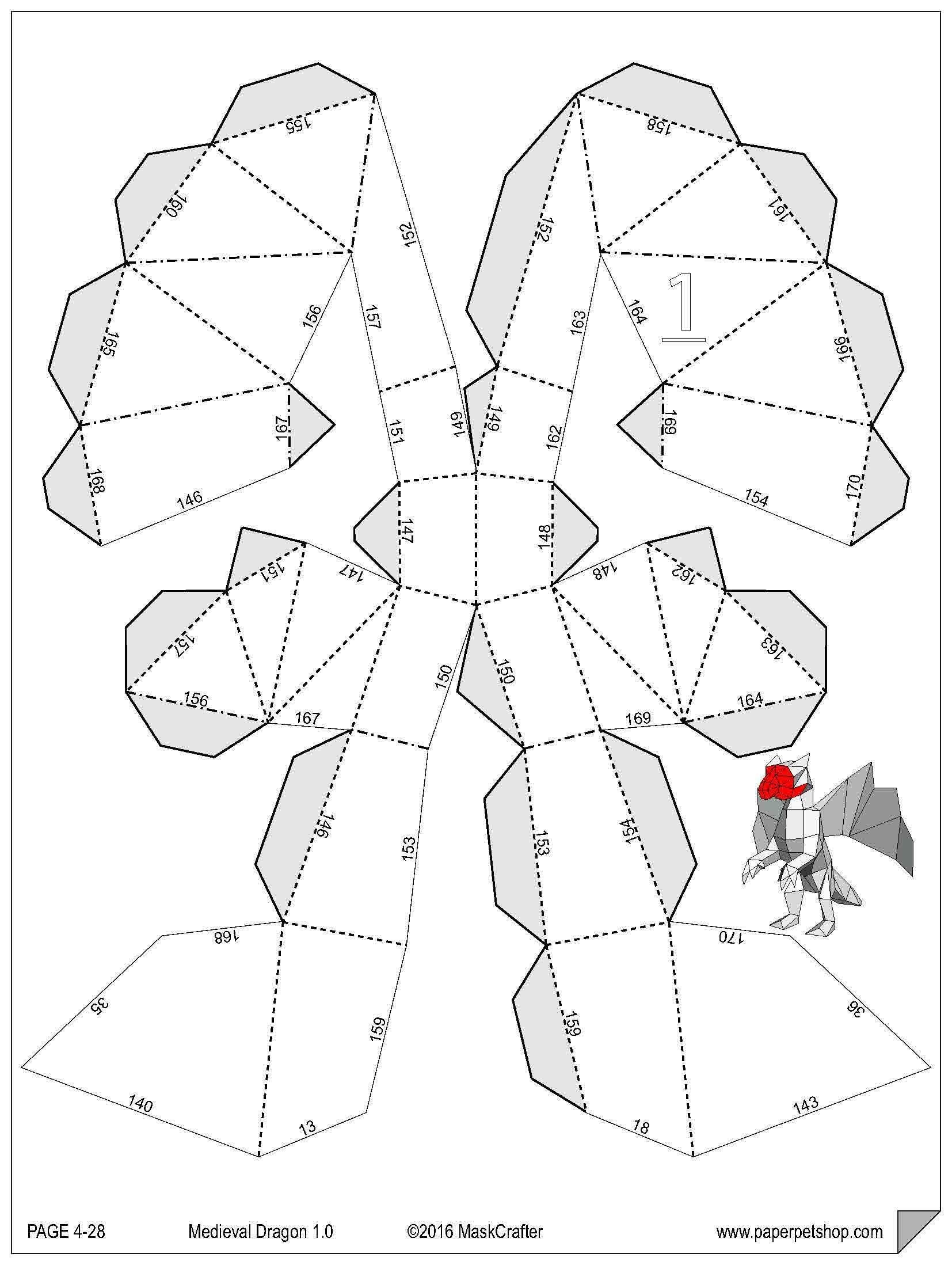 Medieval Dragon Printable Papercraft Template Etsy Canada Paper Crafts Papercraft Templates Papercraft Printable