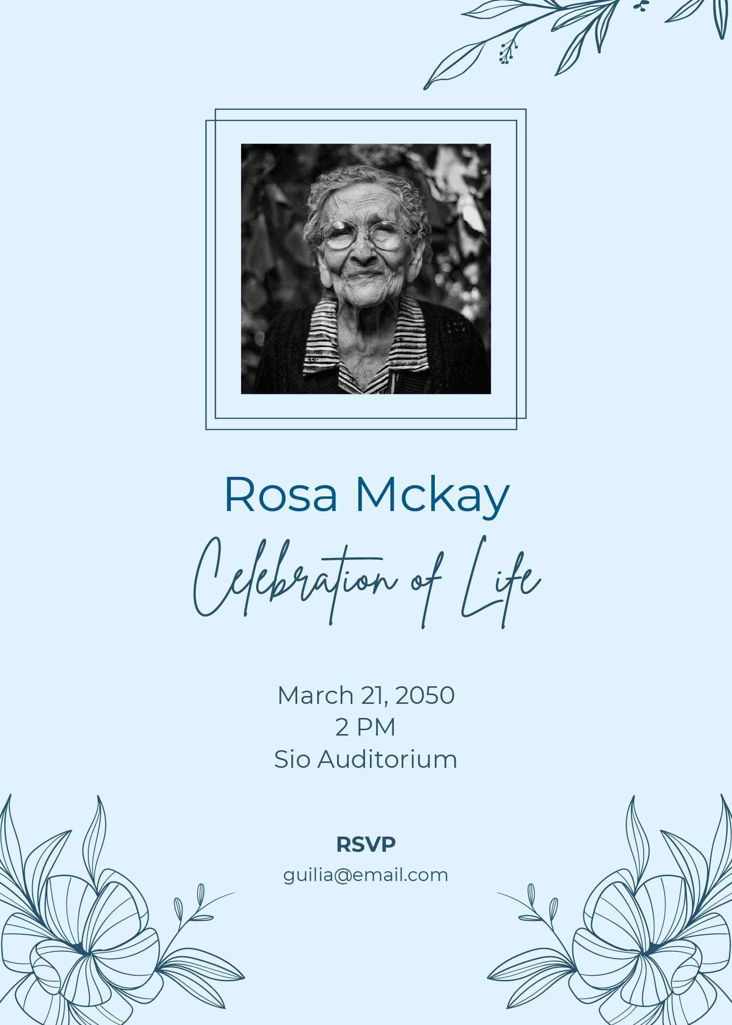 Memorial Service Celebration Of Life Invitation Template In PSD Illustrator Word Pages Download Template