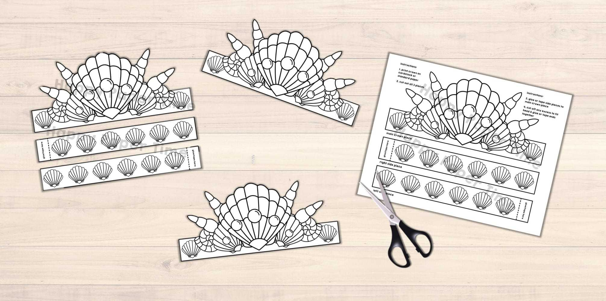Mermaid Crown Costume Printable Diy Kids Crafts Happy Paper Time