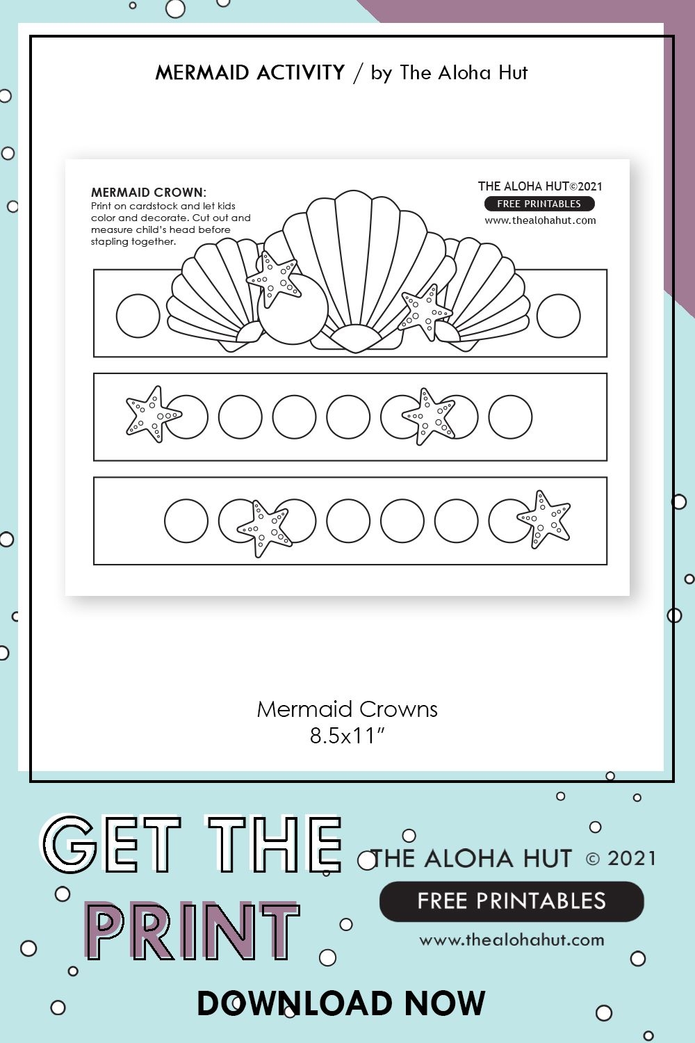 Template Mermaid Crown Printable