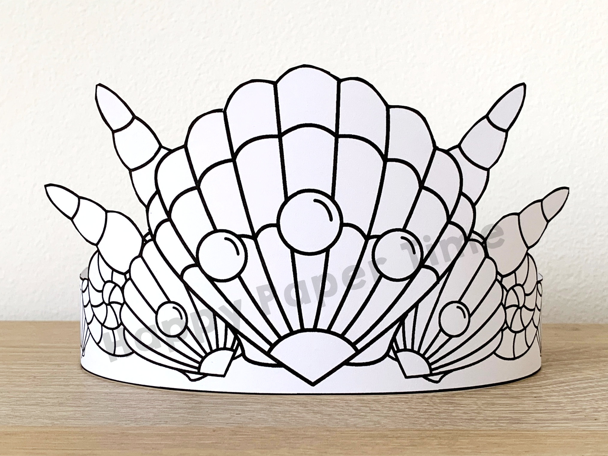 Template Mermaid Crown Printable