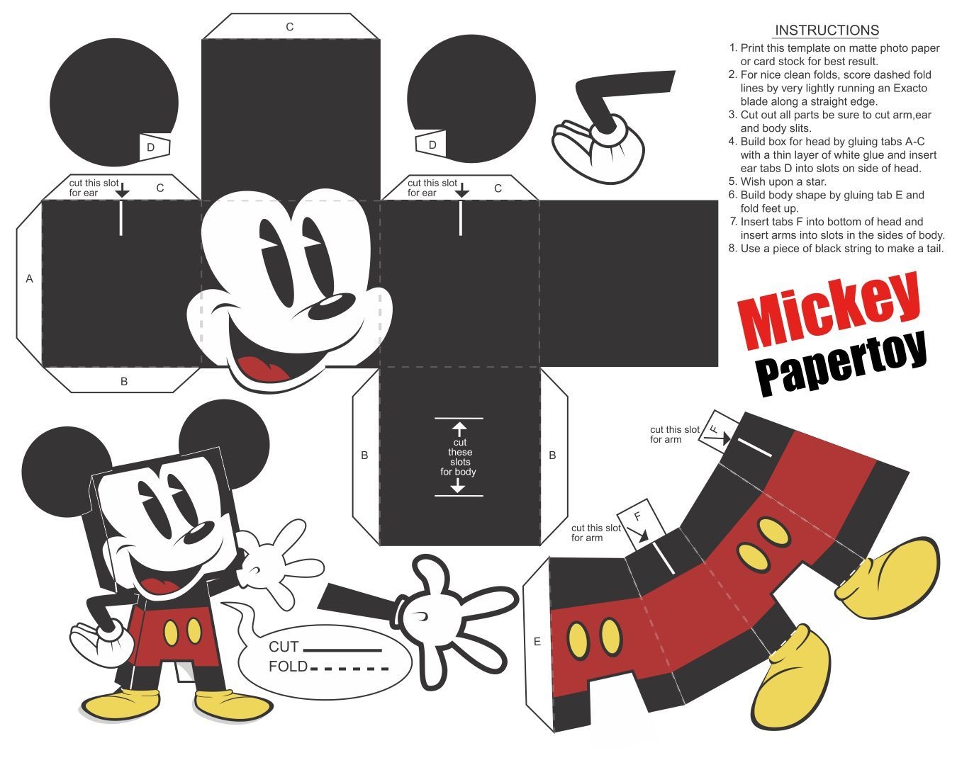 Mickey Mouse Template Printable