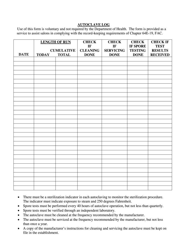 Midmark Autoclave Maintenance Log Sheet Fill Online Printable Fillable Blank PdfFiller
