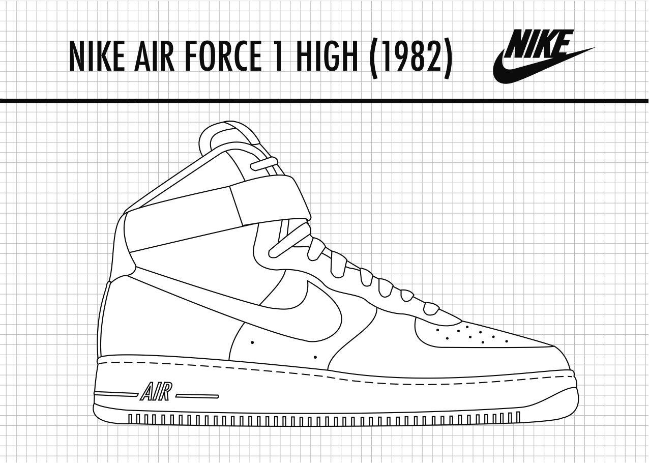 Printable Nike Air Force 1 Template
