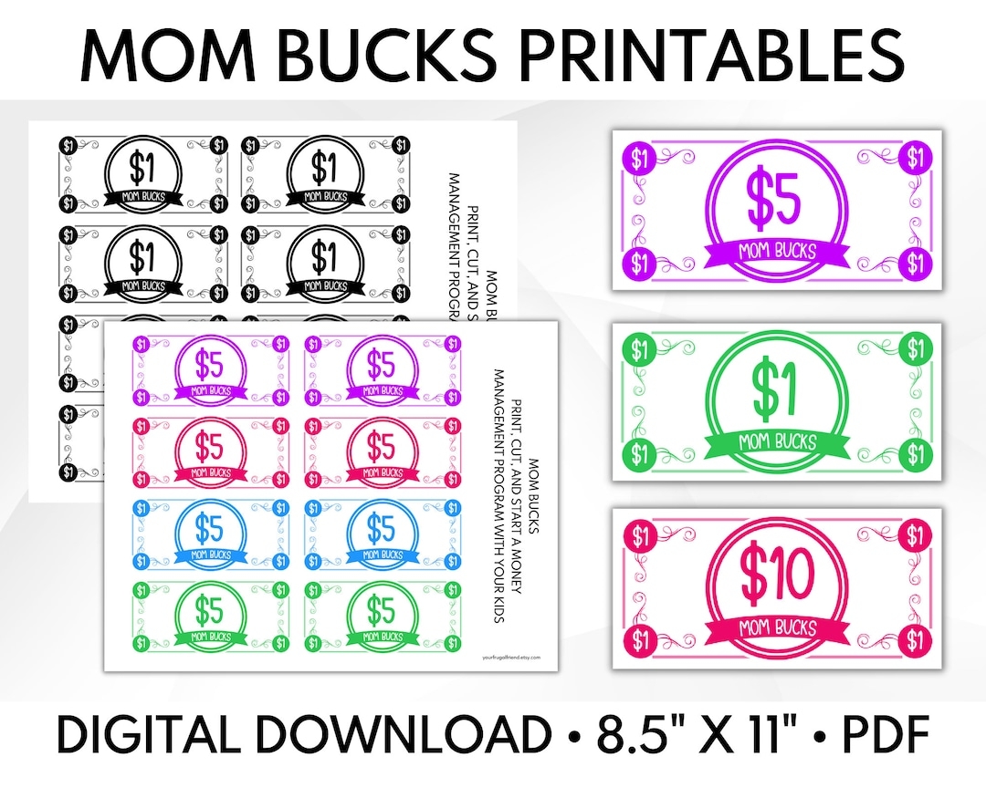 Free Printable Mom Bucks Template