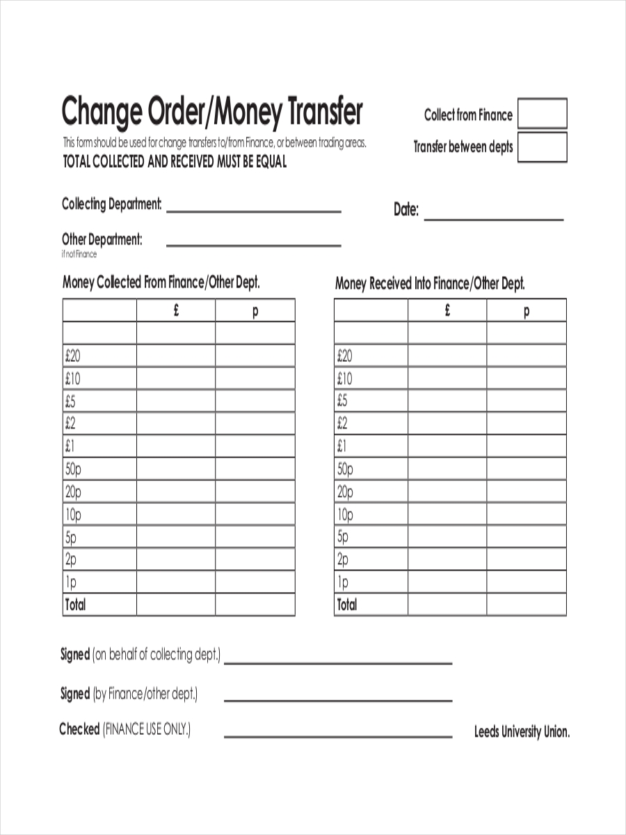 Printable Blank Money Order Template