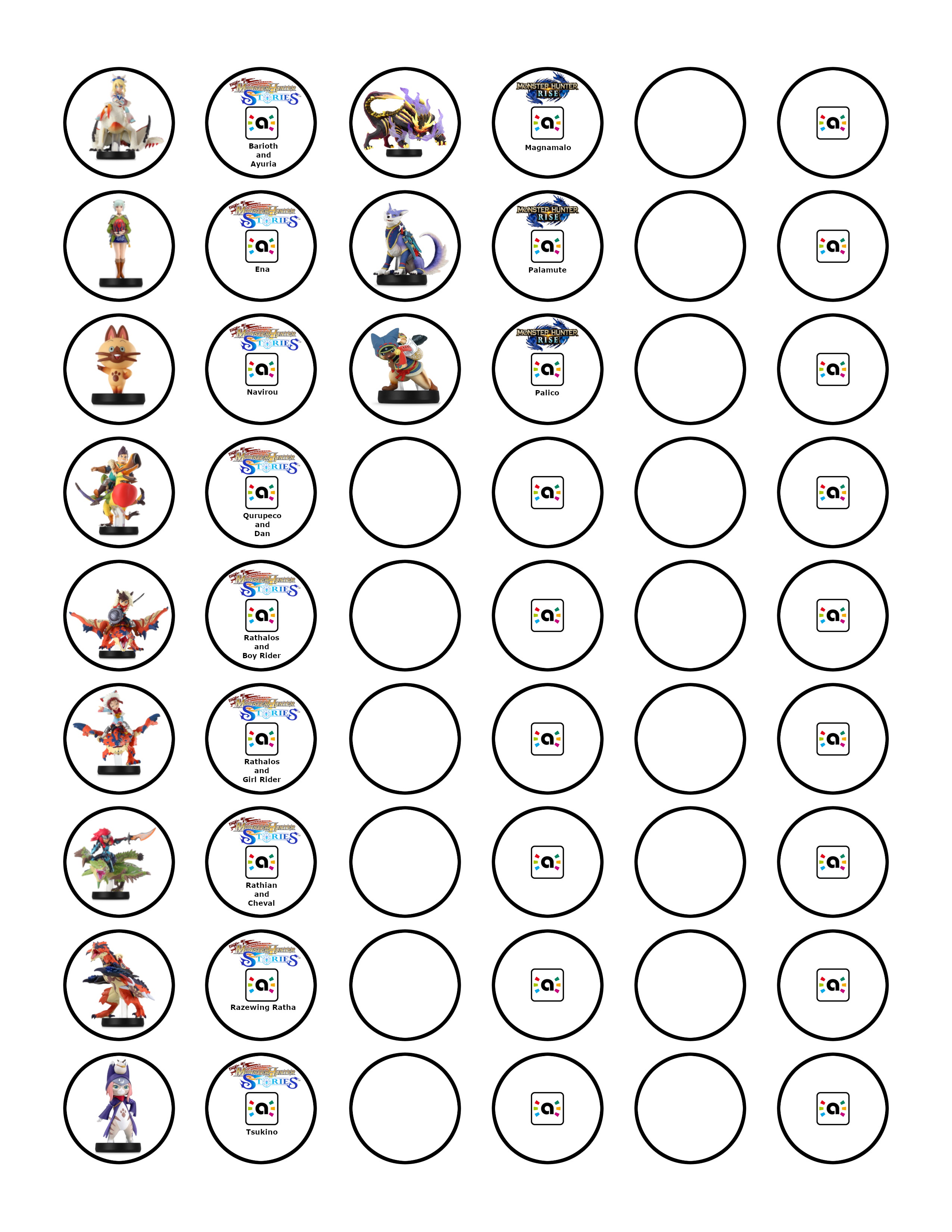 Monster Hunter Stories And Rise Coin Sheet 25mm R Amiibomb