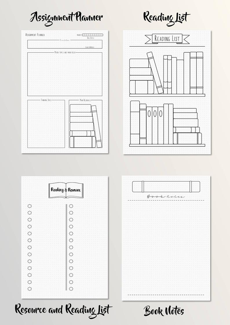 Free Printable Bullet Journal Books To Read Template