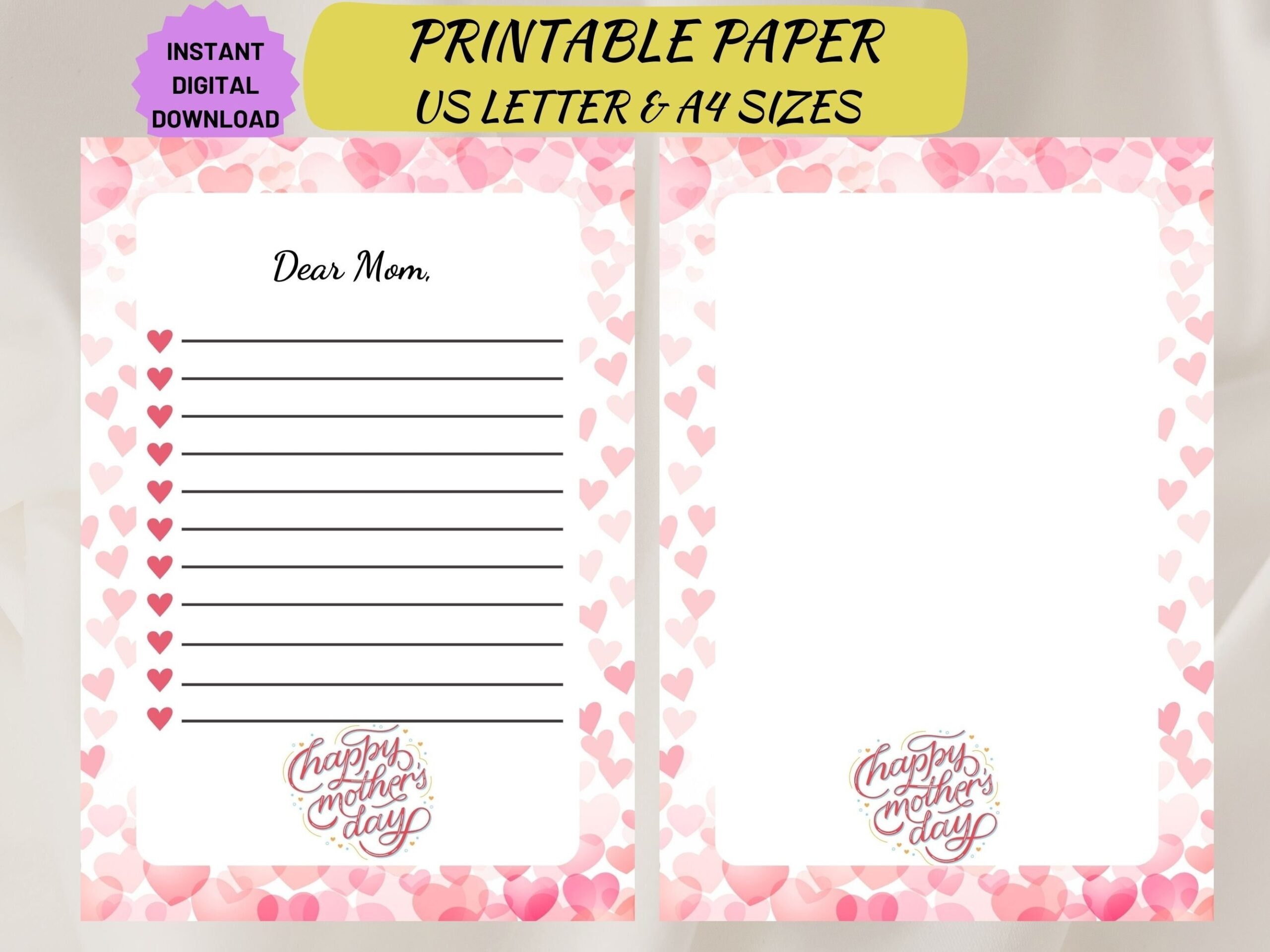 Mother'S Day Letter Template Printable