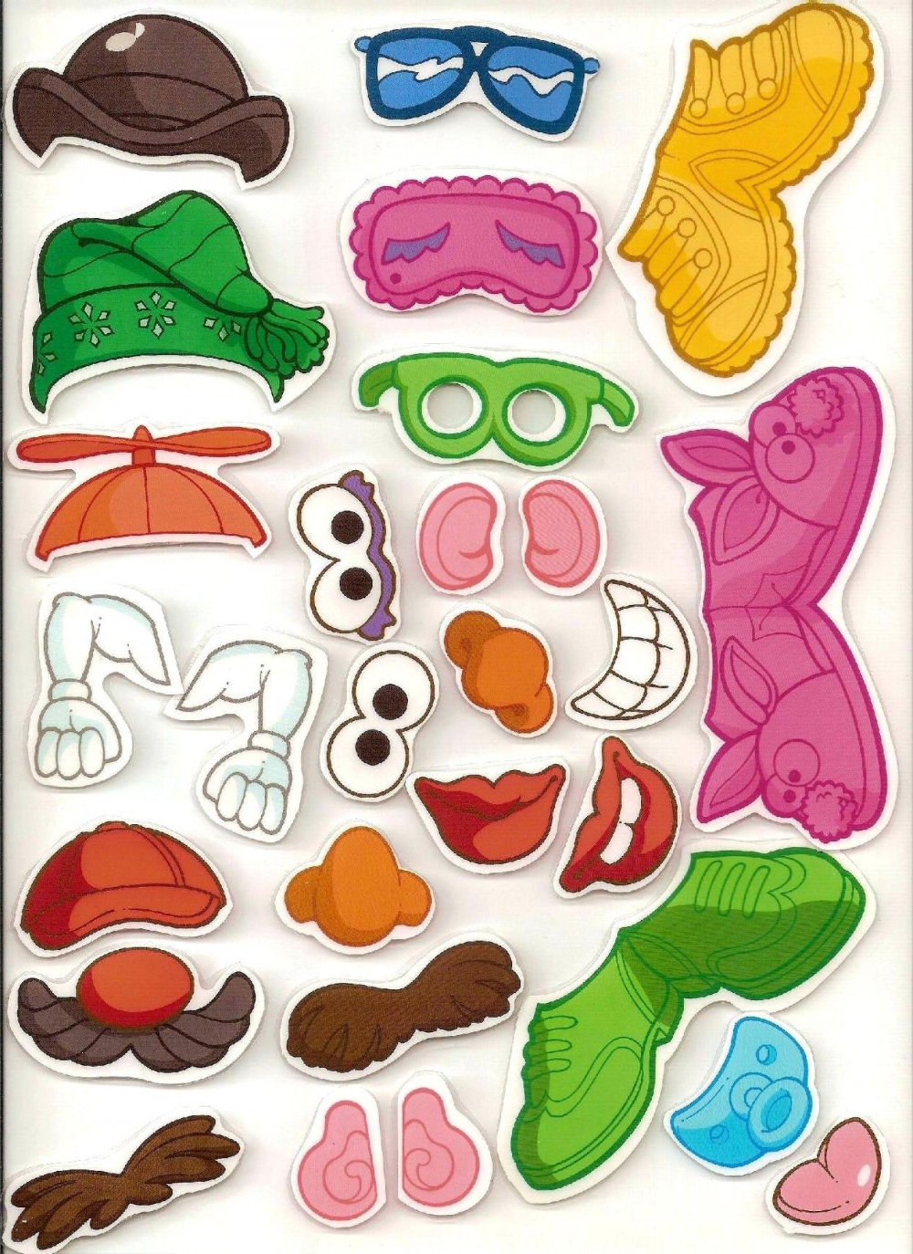 Template Mr Potato Head Parts Printable
