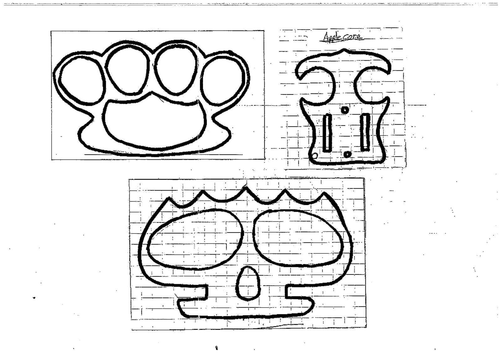 Actual Size Printable Brass Knuckle Template