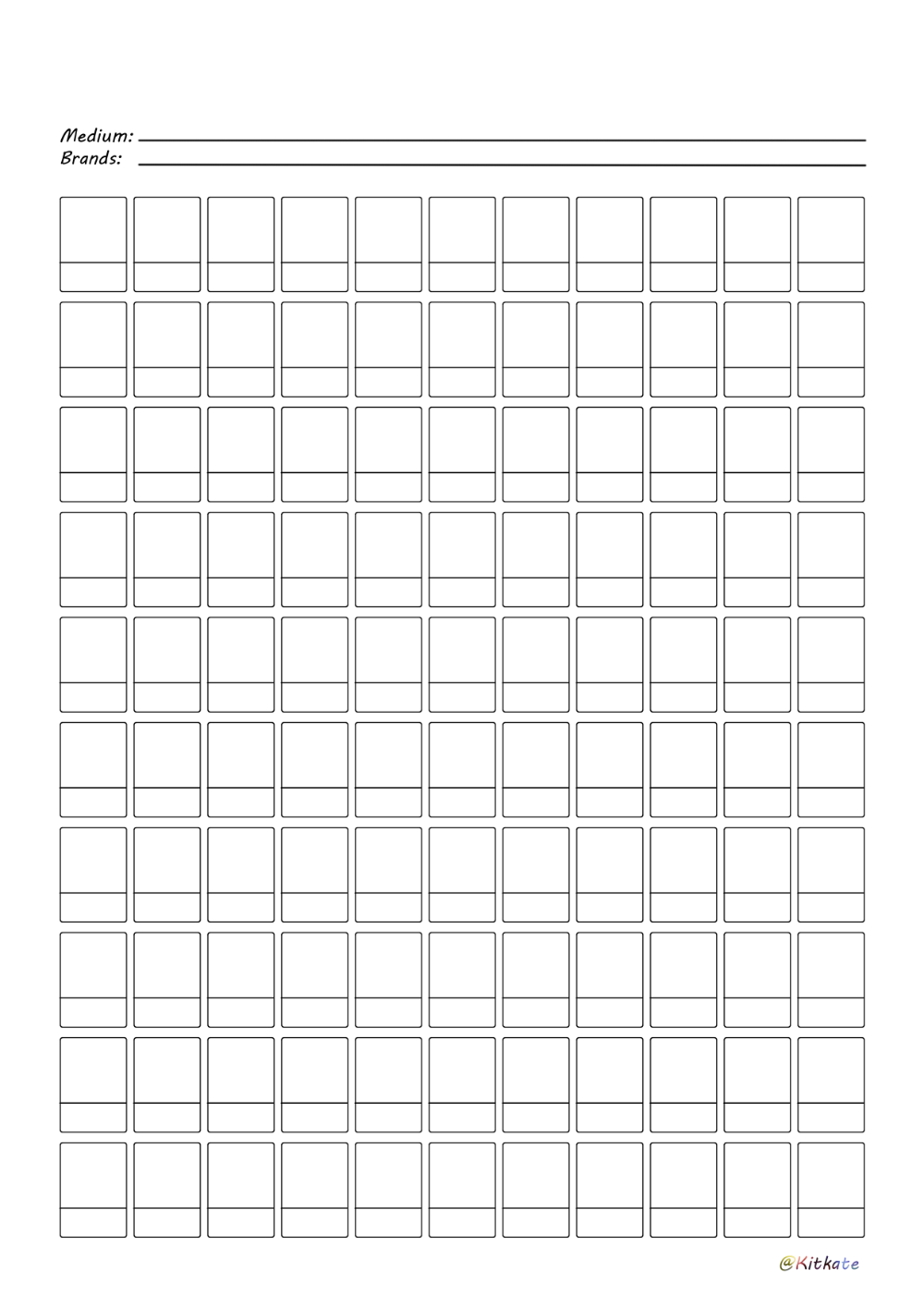 Printable Color Swatch Template