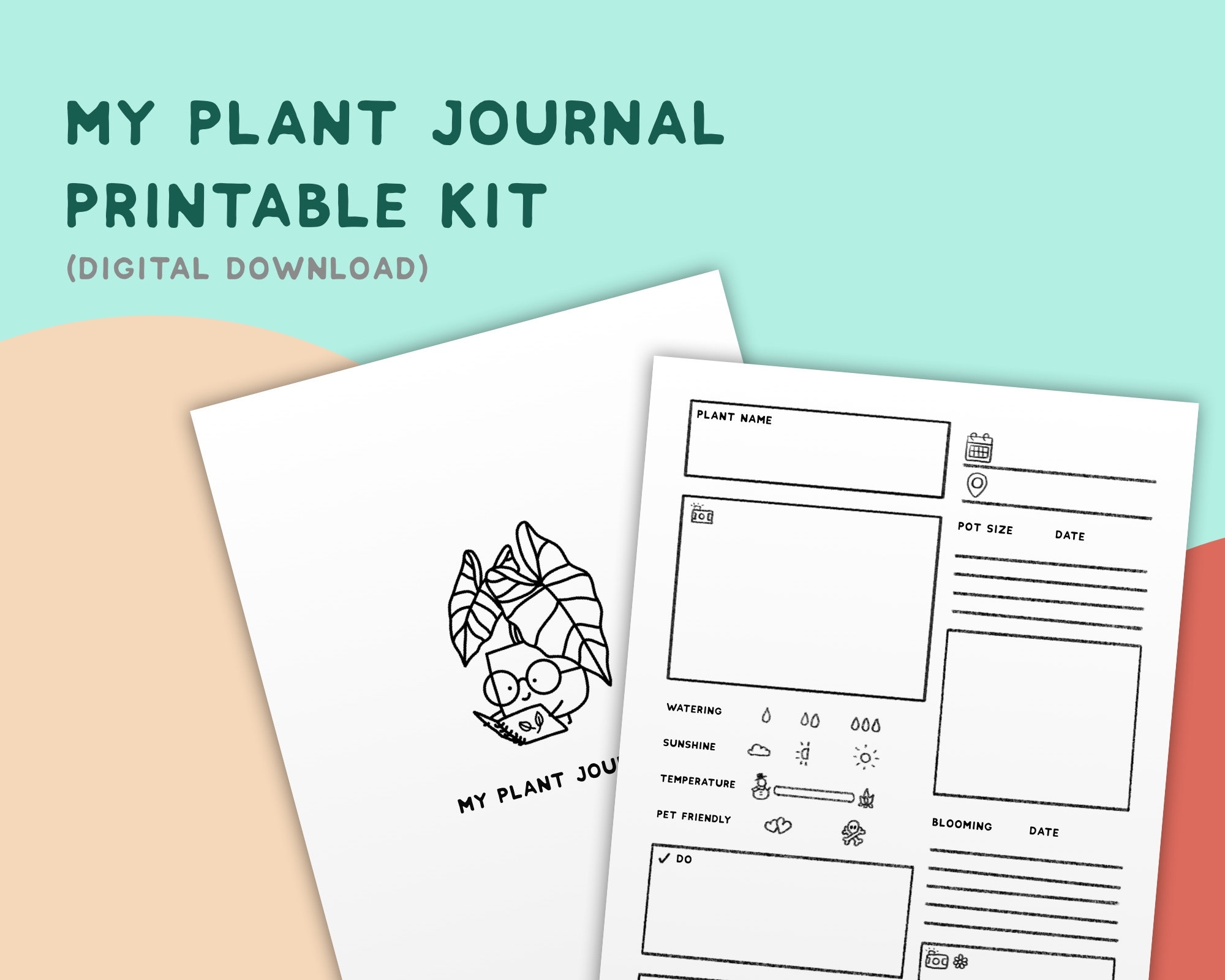 My Plant Journal Printable Kit Houseplant Planner Plant Journal Plant Tracker Template Plant Watering Schedule Garden Journal Etsy