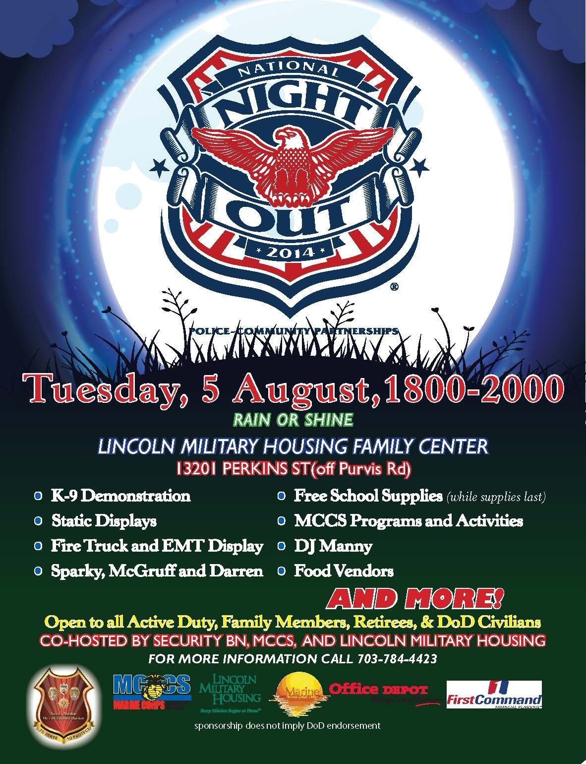 National Night Out Night Out Free School Supplies School Supplies Free Printable