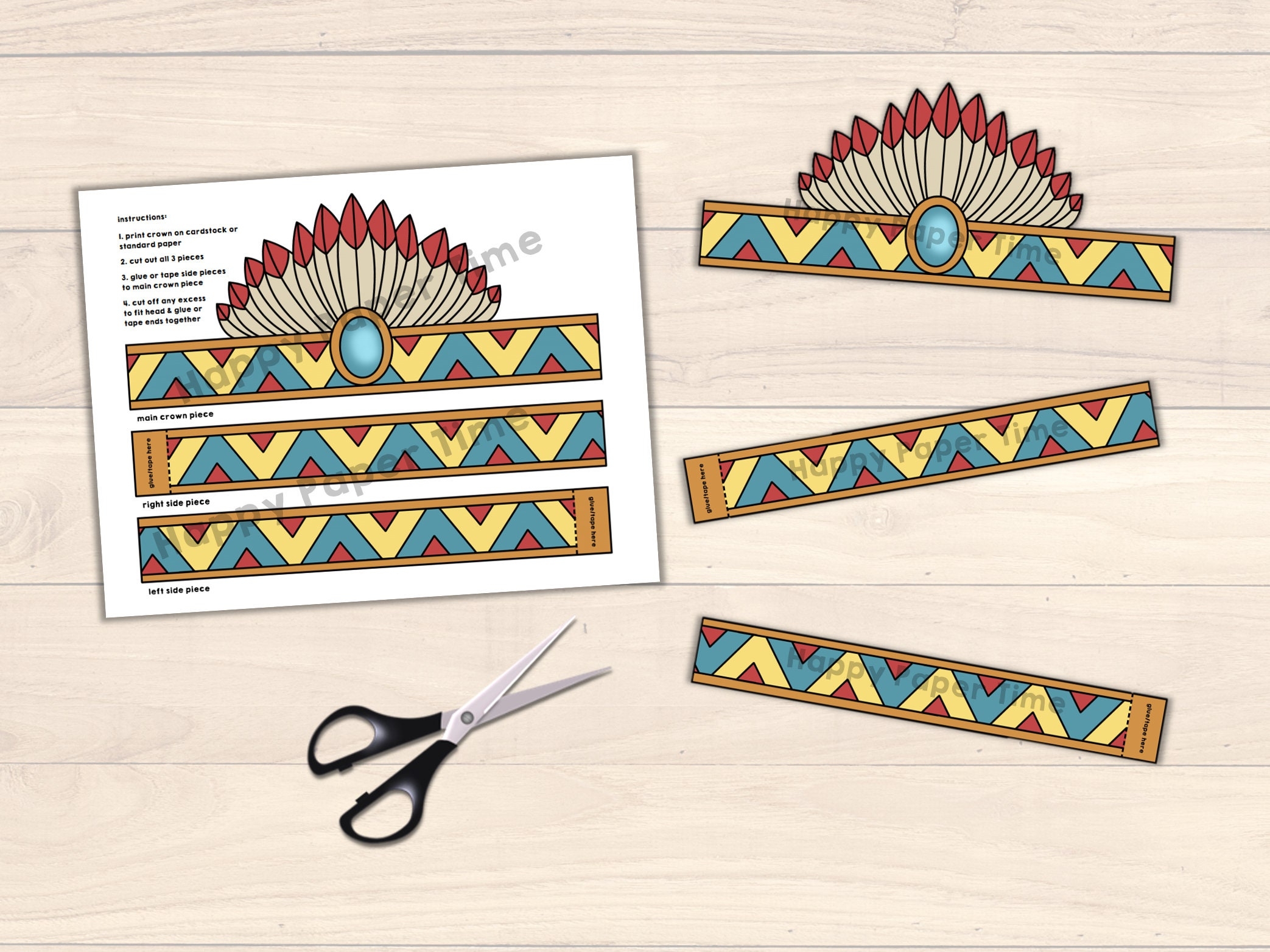 Printable Indian Headband Template