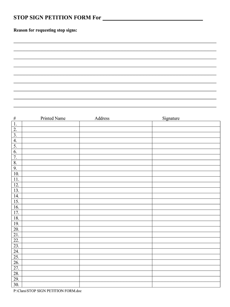 Neighborhood Petition Template Fill Online Printable Fillable Blank PdfFiller