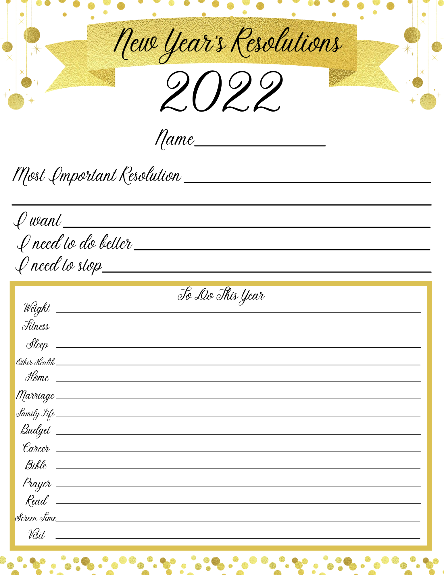 Free Printable Year In Review Template